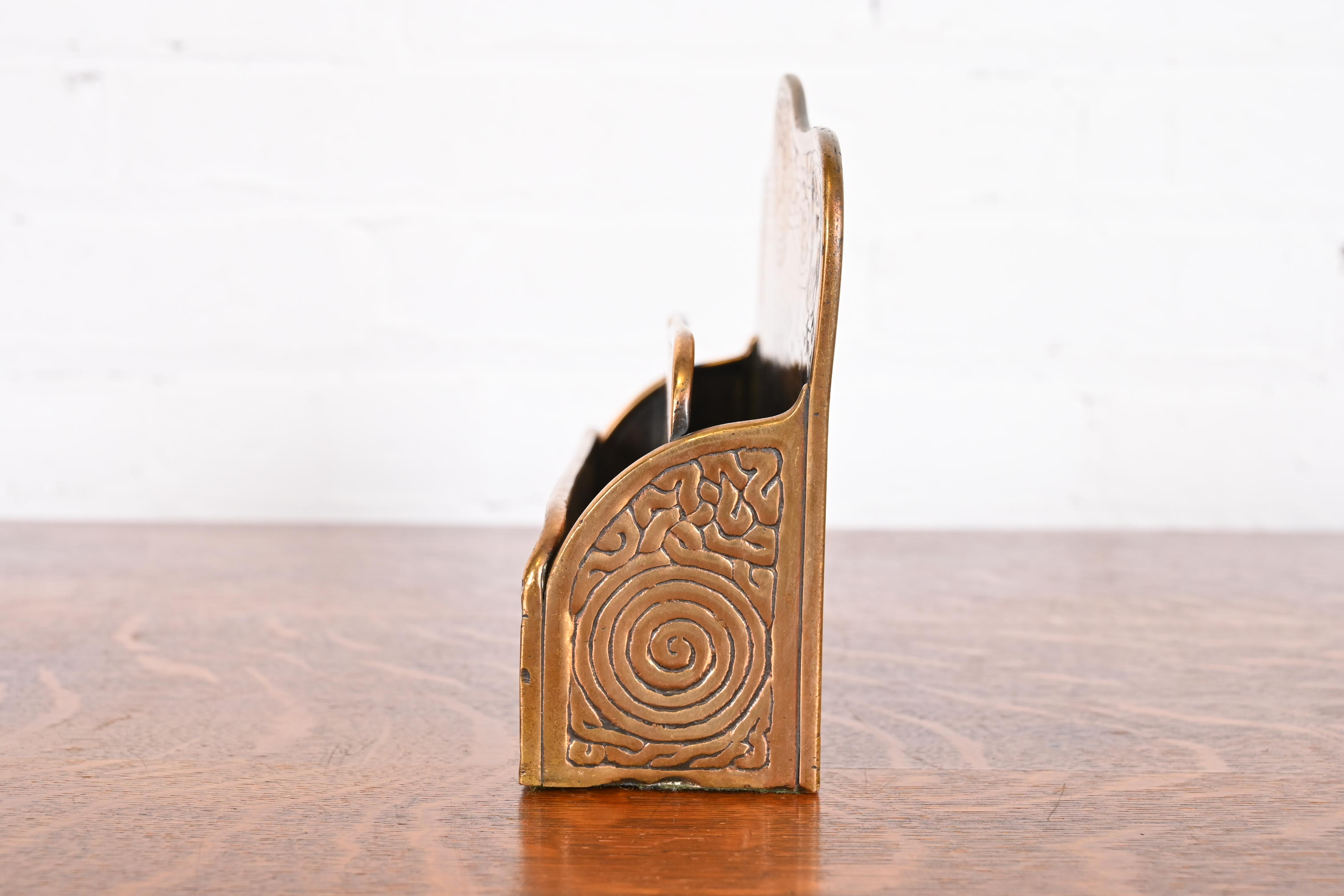 Tiffany Studios New York Zodiac Bronze Doré Letter Rack - Image 9