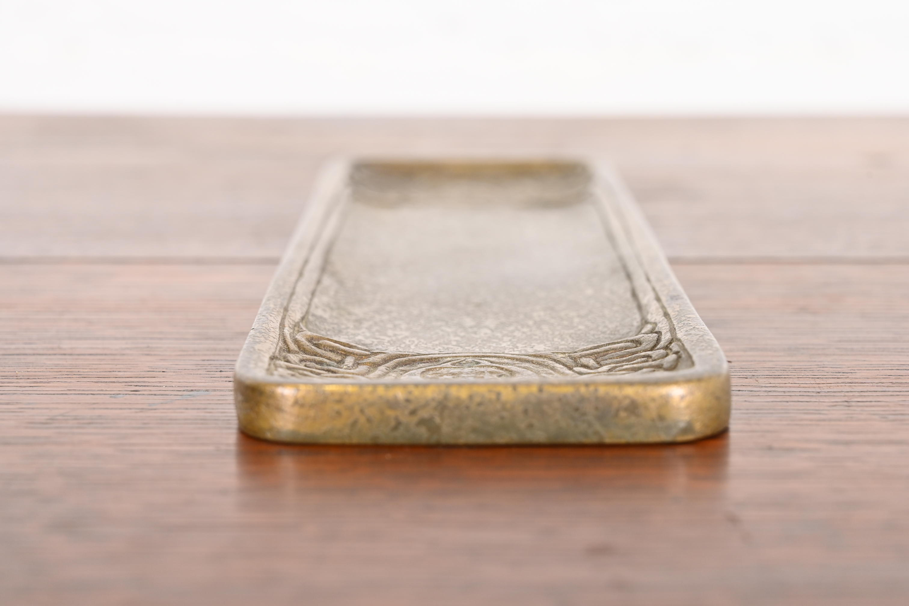 Tiffany Studios New York Zodiac Bronze Doré Pen Tray - Image 10
