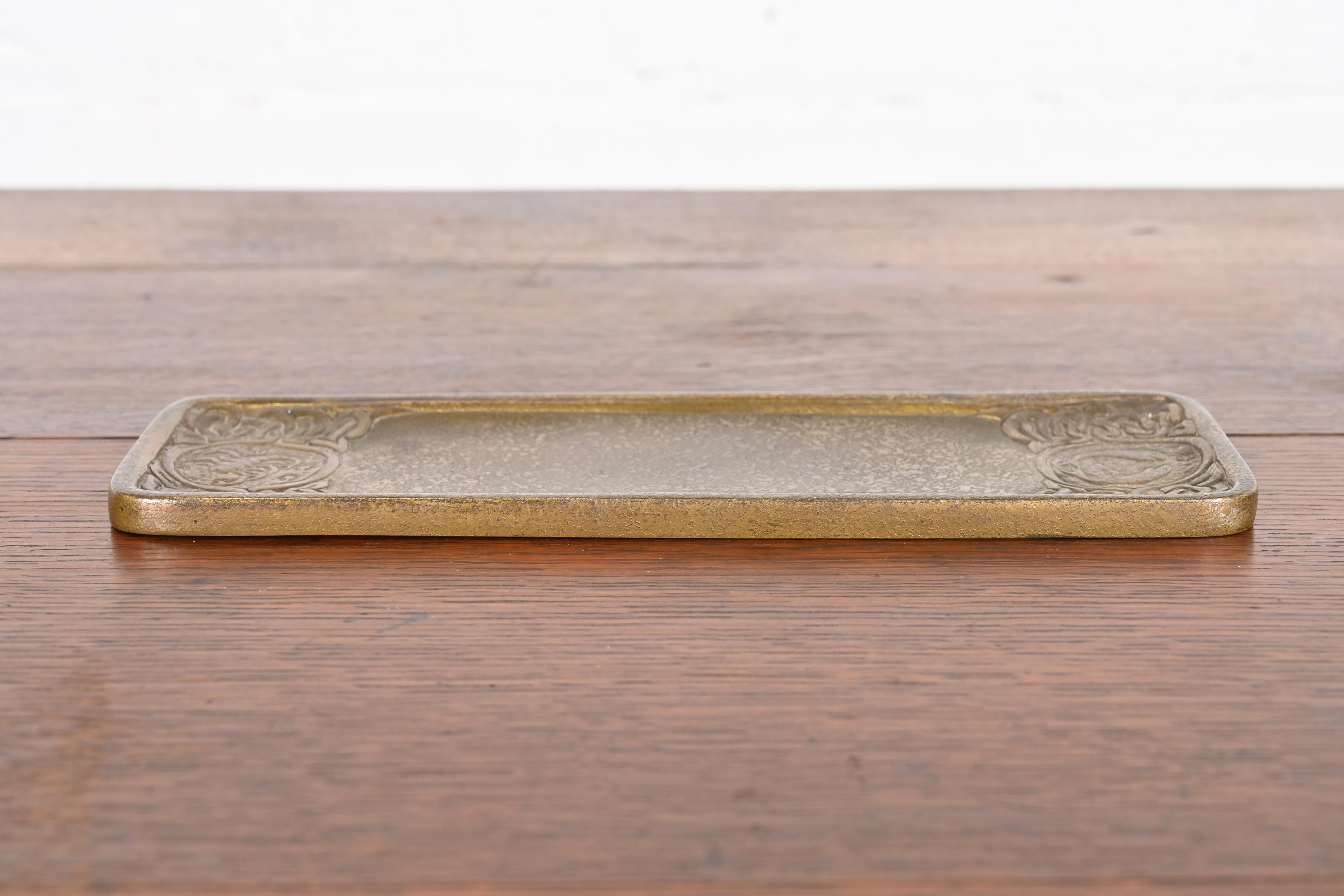 Tiffany Studios New York Zodiac Bronze Doré Pen Tray - Image 3