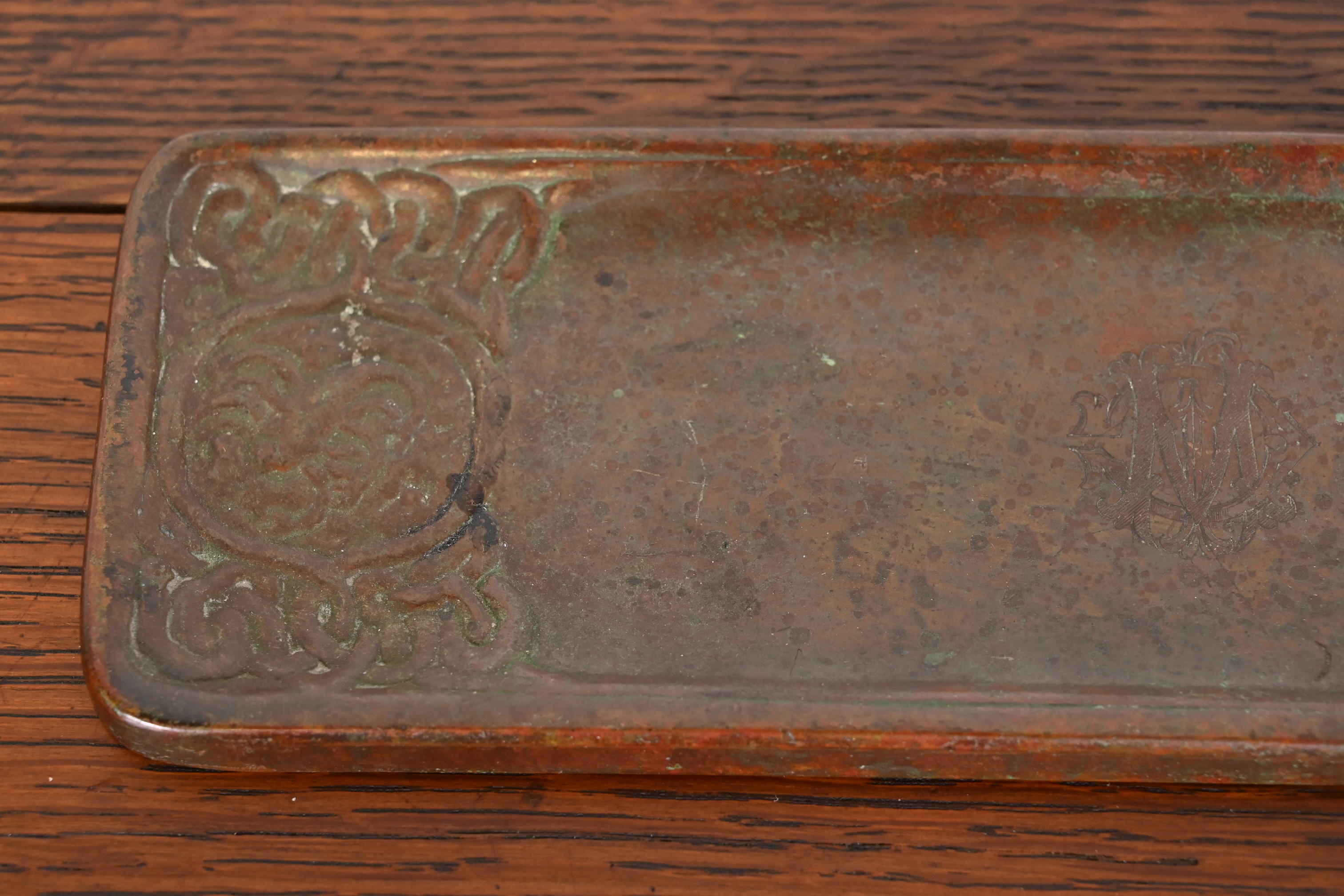 Tiffany Studios New York Zodiac Bronze Pen Tray - Image 5