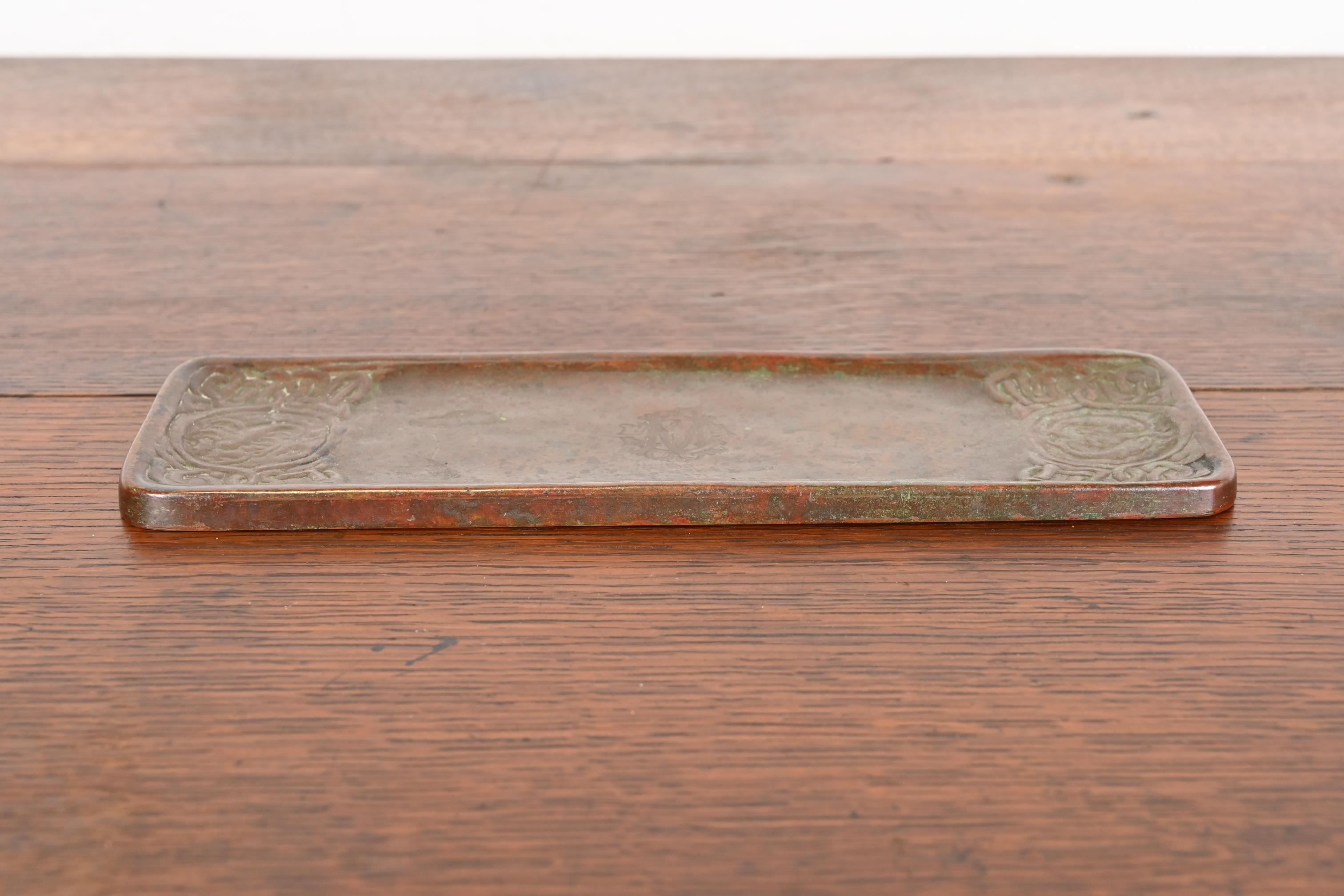Tiffany Studios New York Zodiac Bronze Pen Tray - Image 2