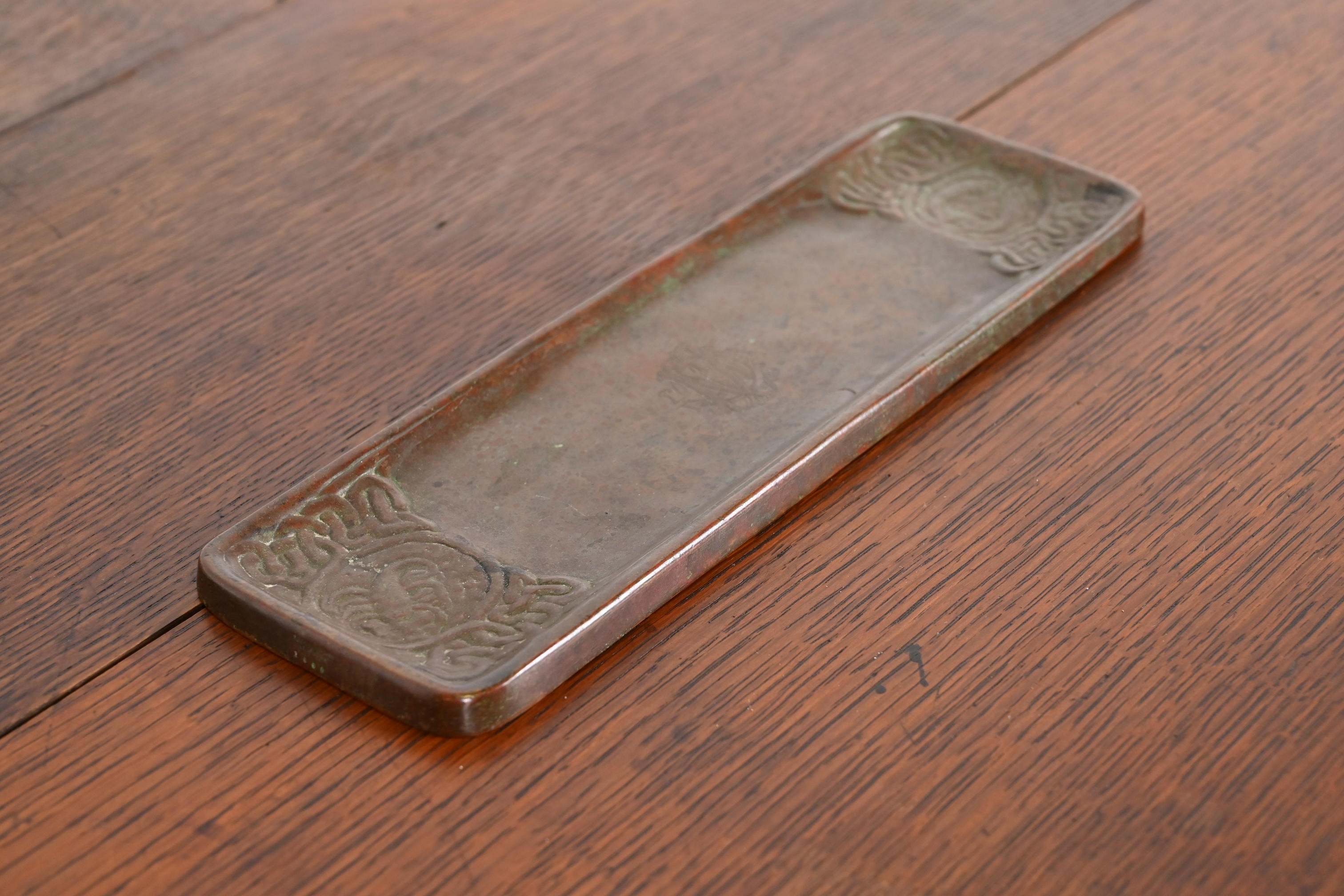 Tiffany Studios New York Zodiac Bronze Pen Tray - Image 3