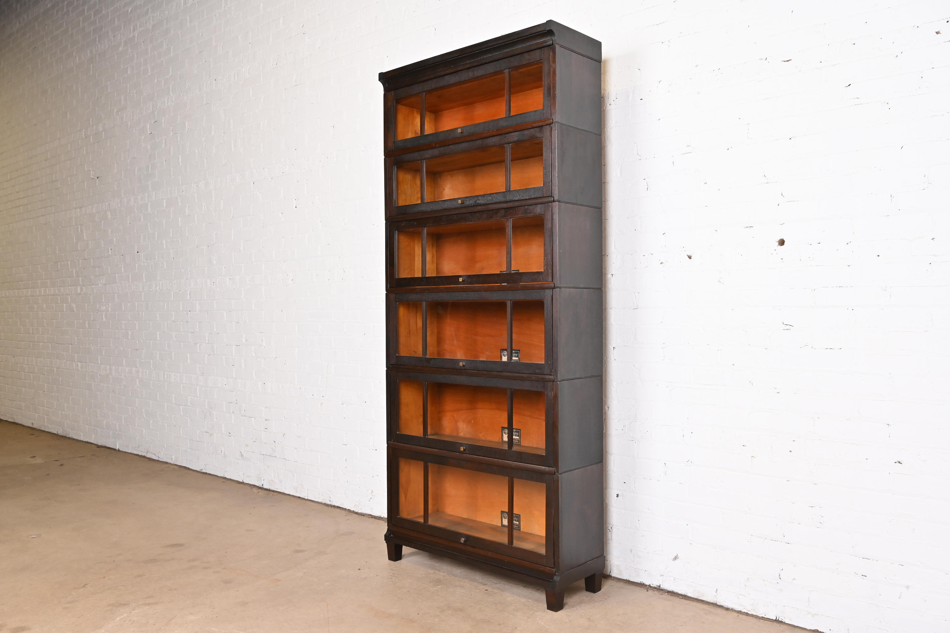 Antique Arts & Crafts Mahogany Viking Six-Stack Barrister Bookcase, Circa 1900 - Image 2