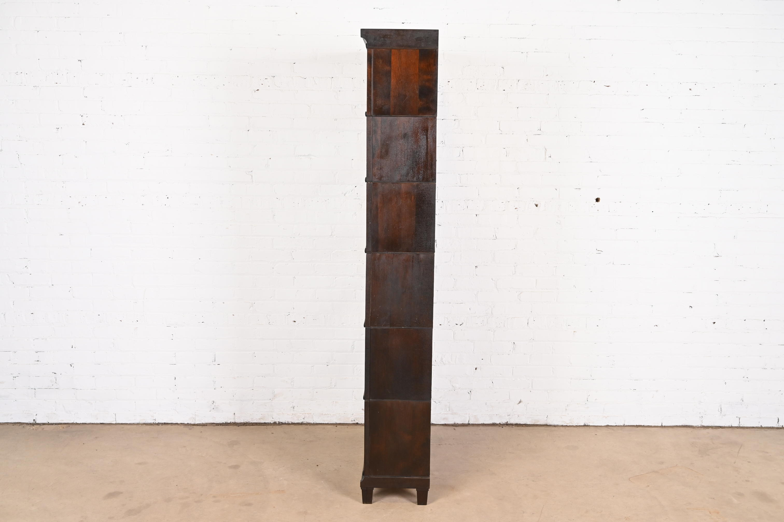 Antique Arts & Crafts Mahogany Viking Six-Stack Barrister Bookcase, Circa 1900 - Image 7