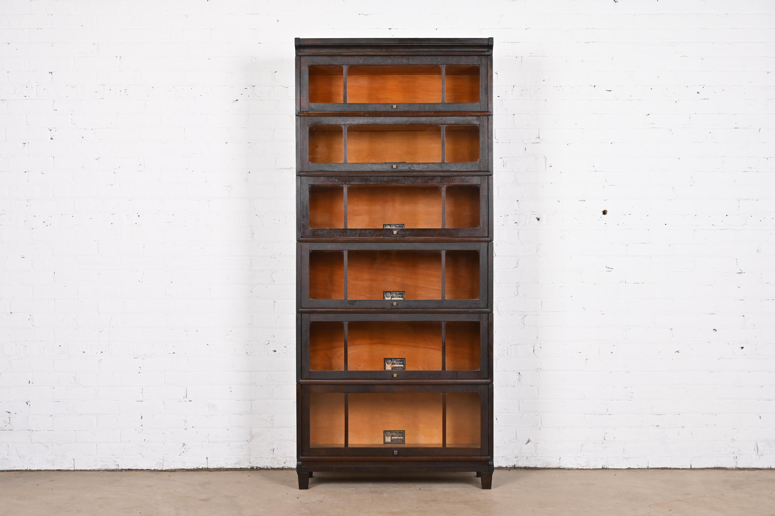 Antique Arts & Crafts Mahogany Viking Six-Stack Barrister Bookcase, Circa 1900 - Image 3