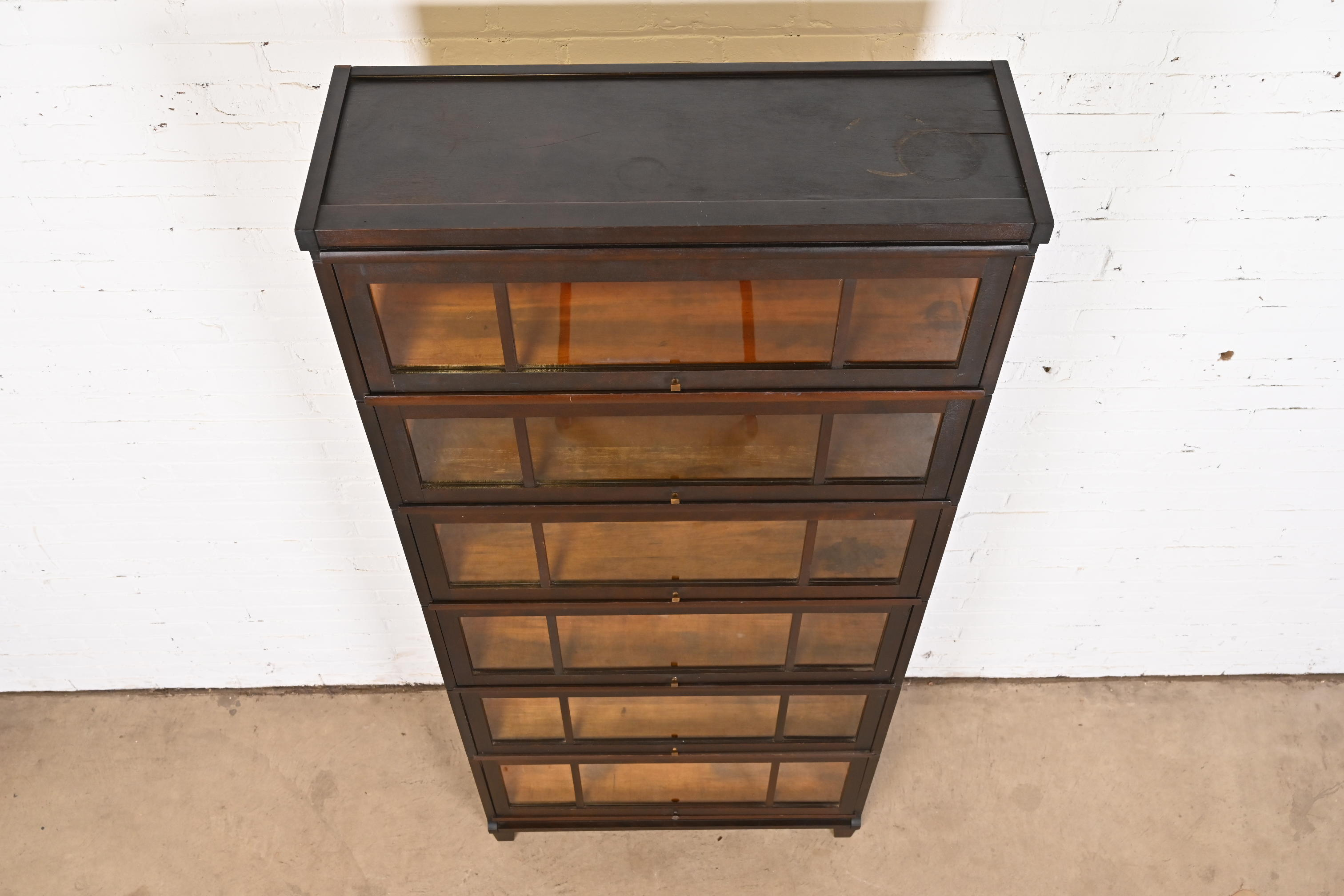 Antique Arts & Crafts Mahogany Viking Six-Stack Barrister Bookcase, Circa 1900 - Image 5