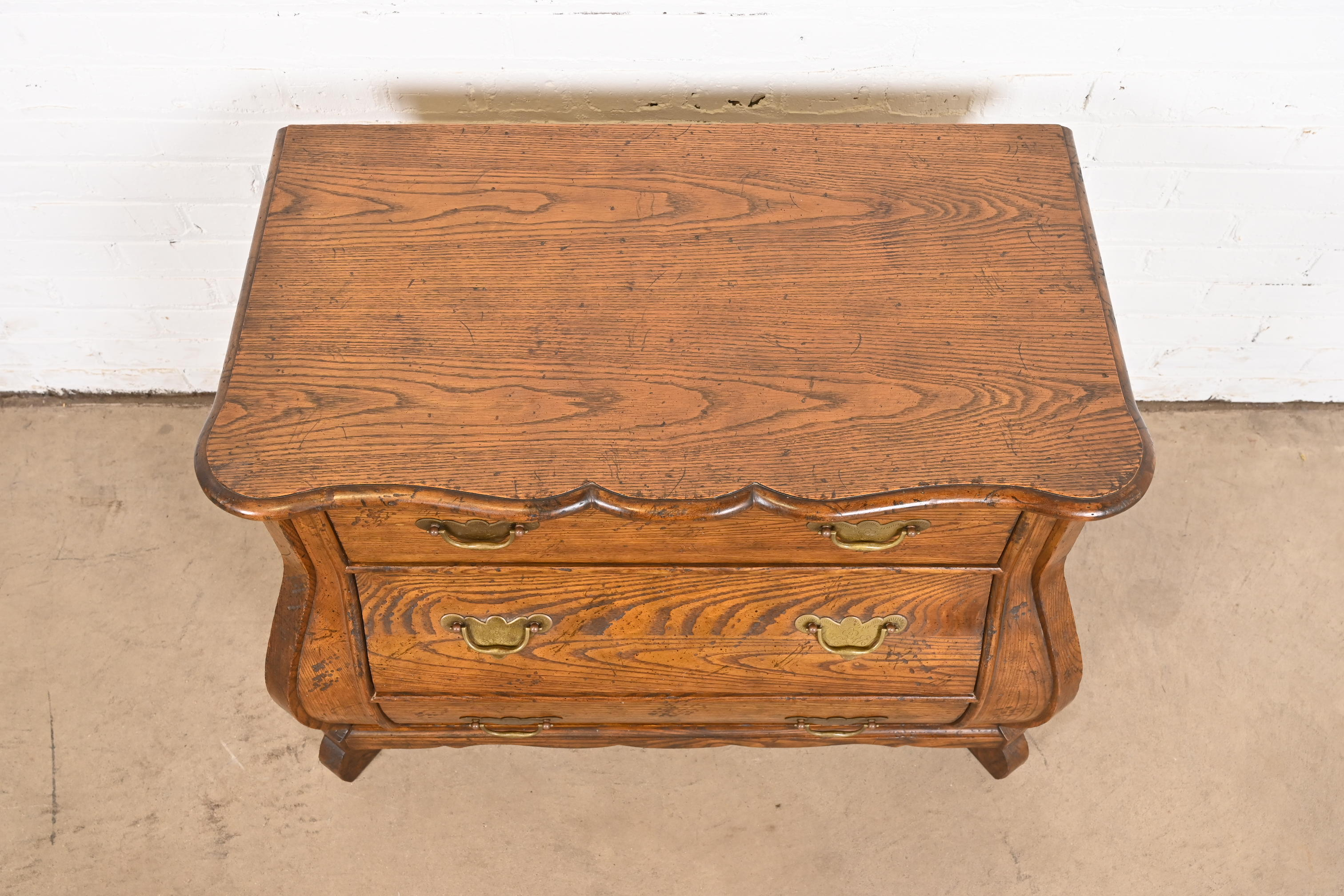 Baker Furniture Dutch Oak Bombe Chest or Commode - Image 9