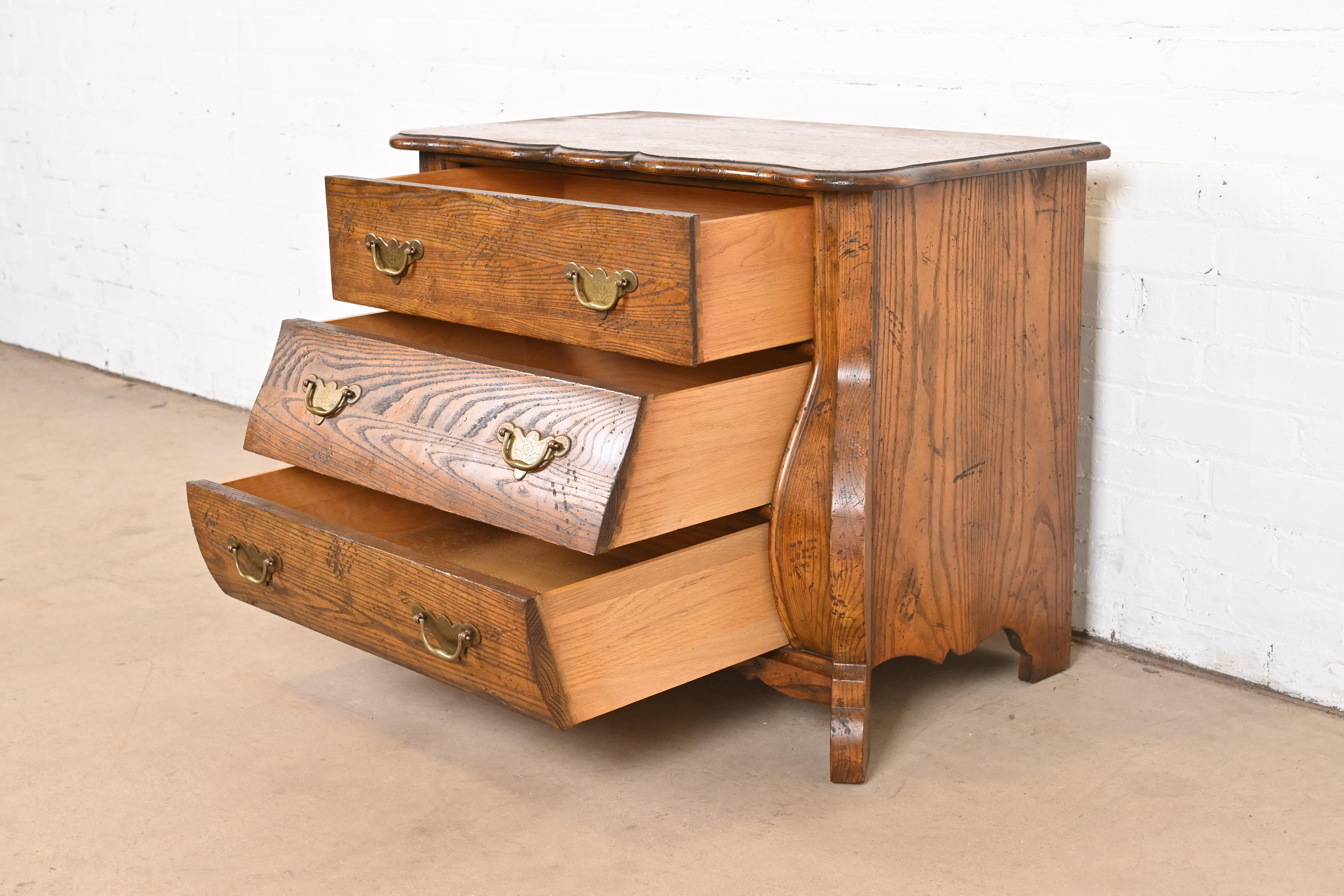 Baker Furniture Dutch Oak Bombe Chest or Commode - Image 5