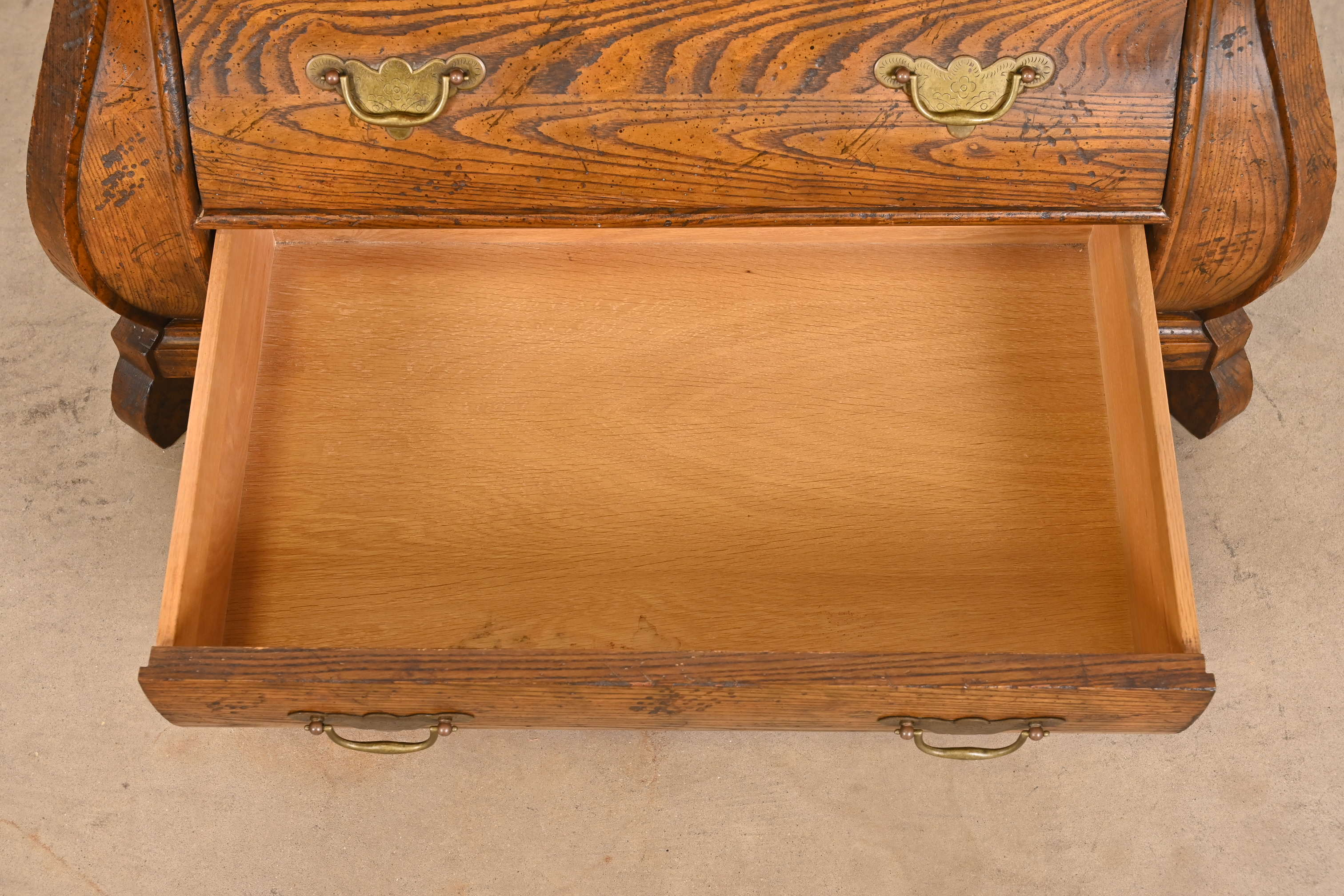 Baker Furniture Dutch Oak Bombe Chest or Commode - Image 7