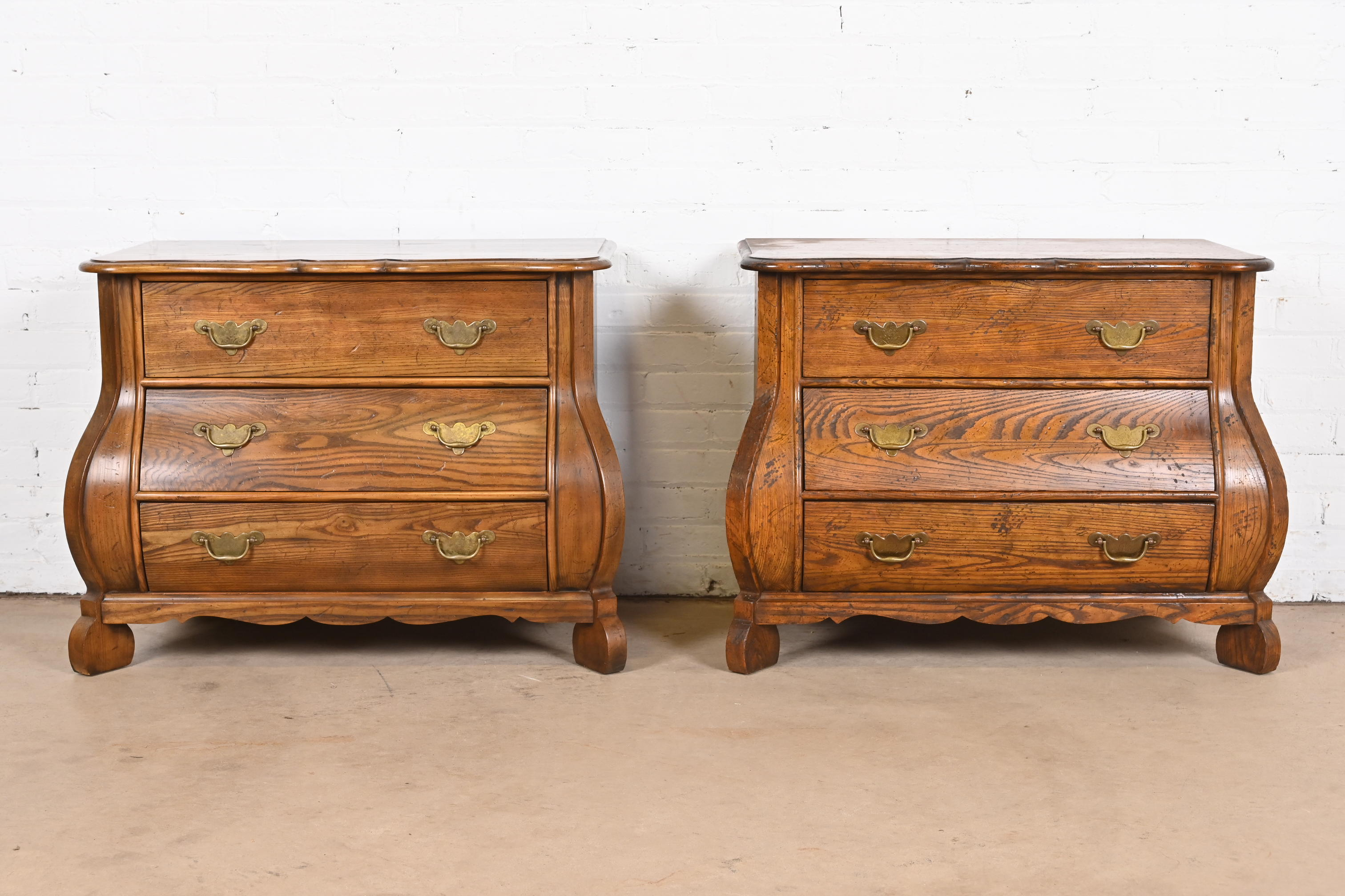 Baker Furniture Dutch Oak Bombe Chest or Commode - Image 11