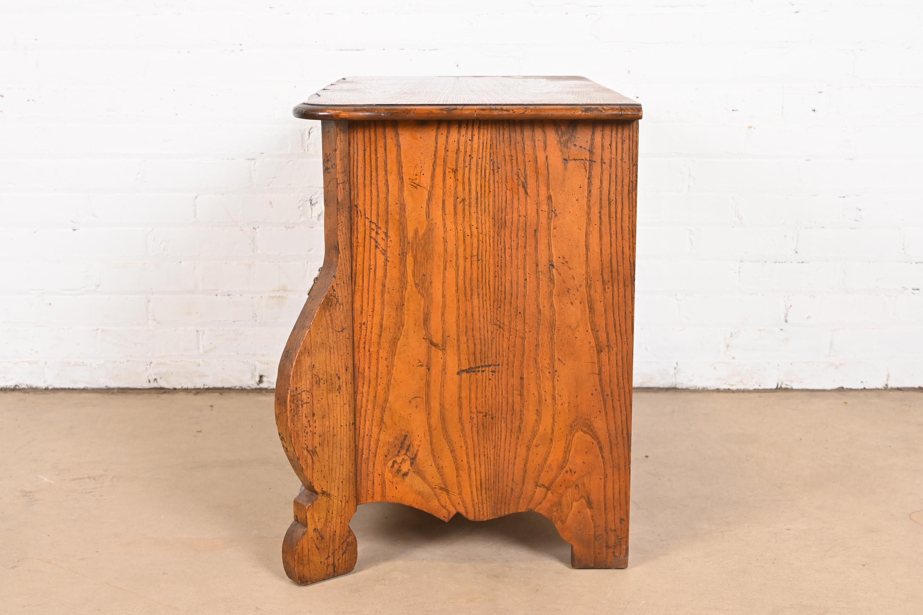 Baker Furniture Dutch Oak Bombe Chest or Commode - Image 10