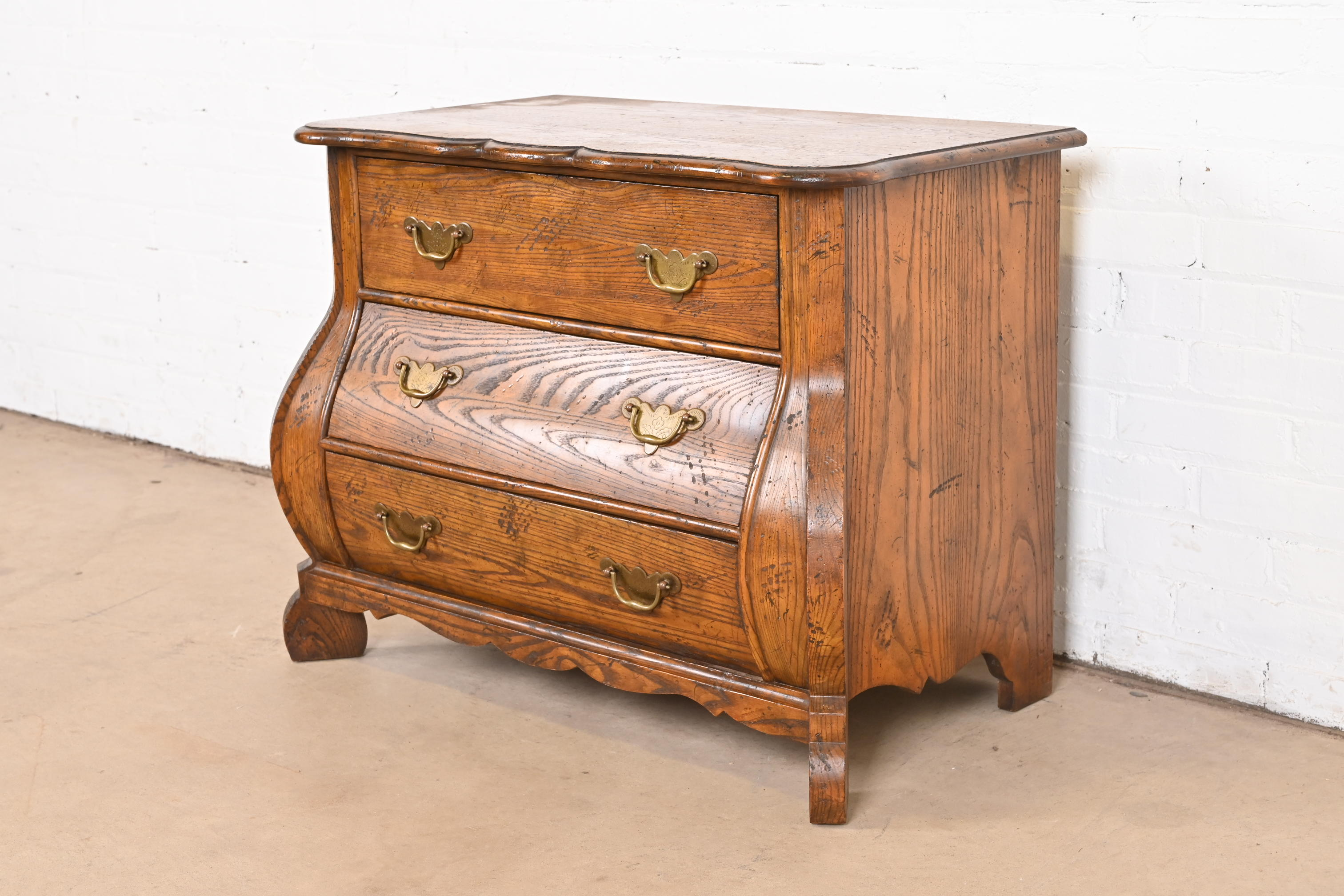 Baker Furniture Dutch Oak Bombe Chest or Commode - Image 2
