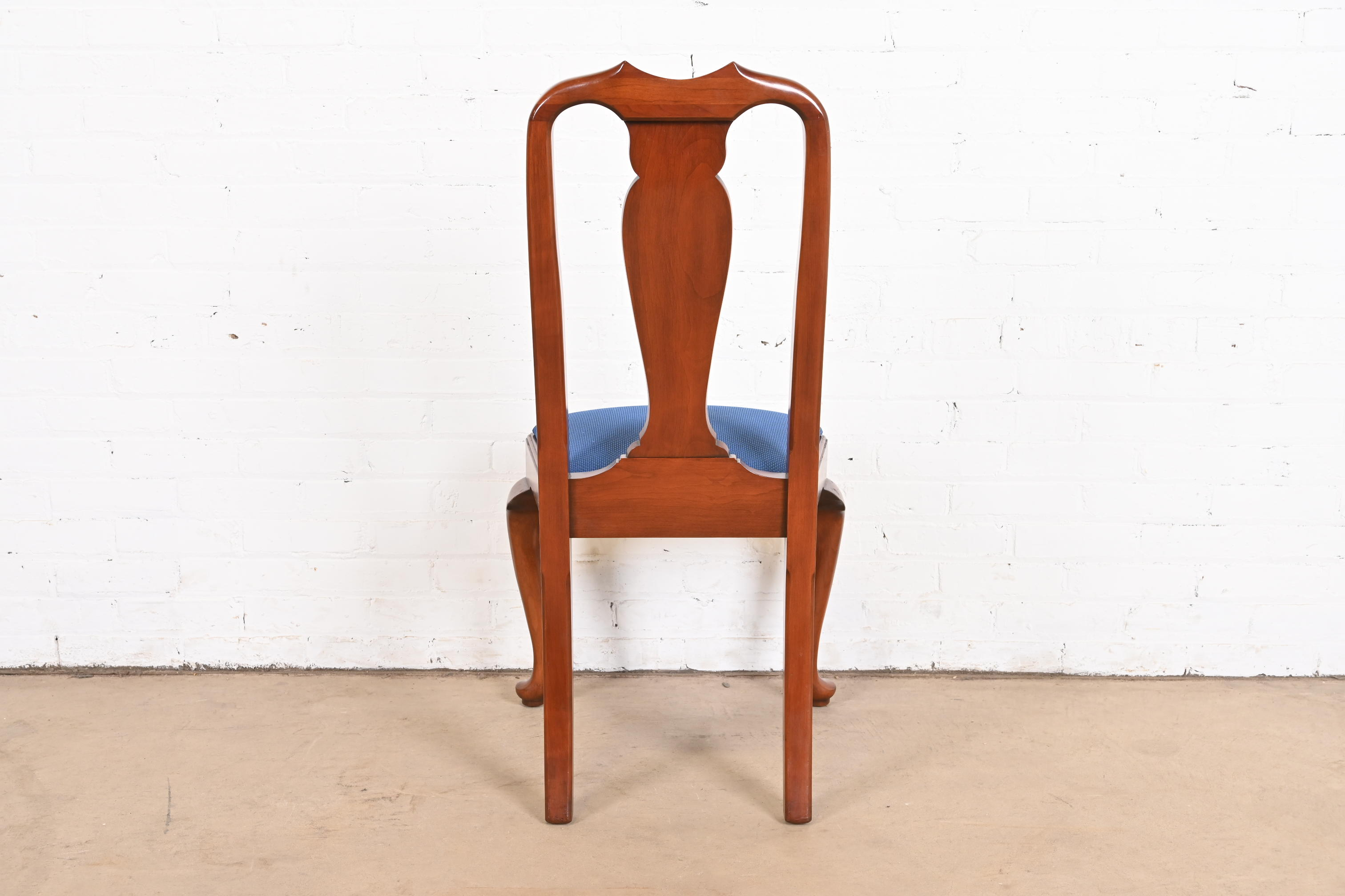 Henkel Harris Queen Anne Solid Cherry Wood Dining Chairs, Set of Six - Image 9