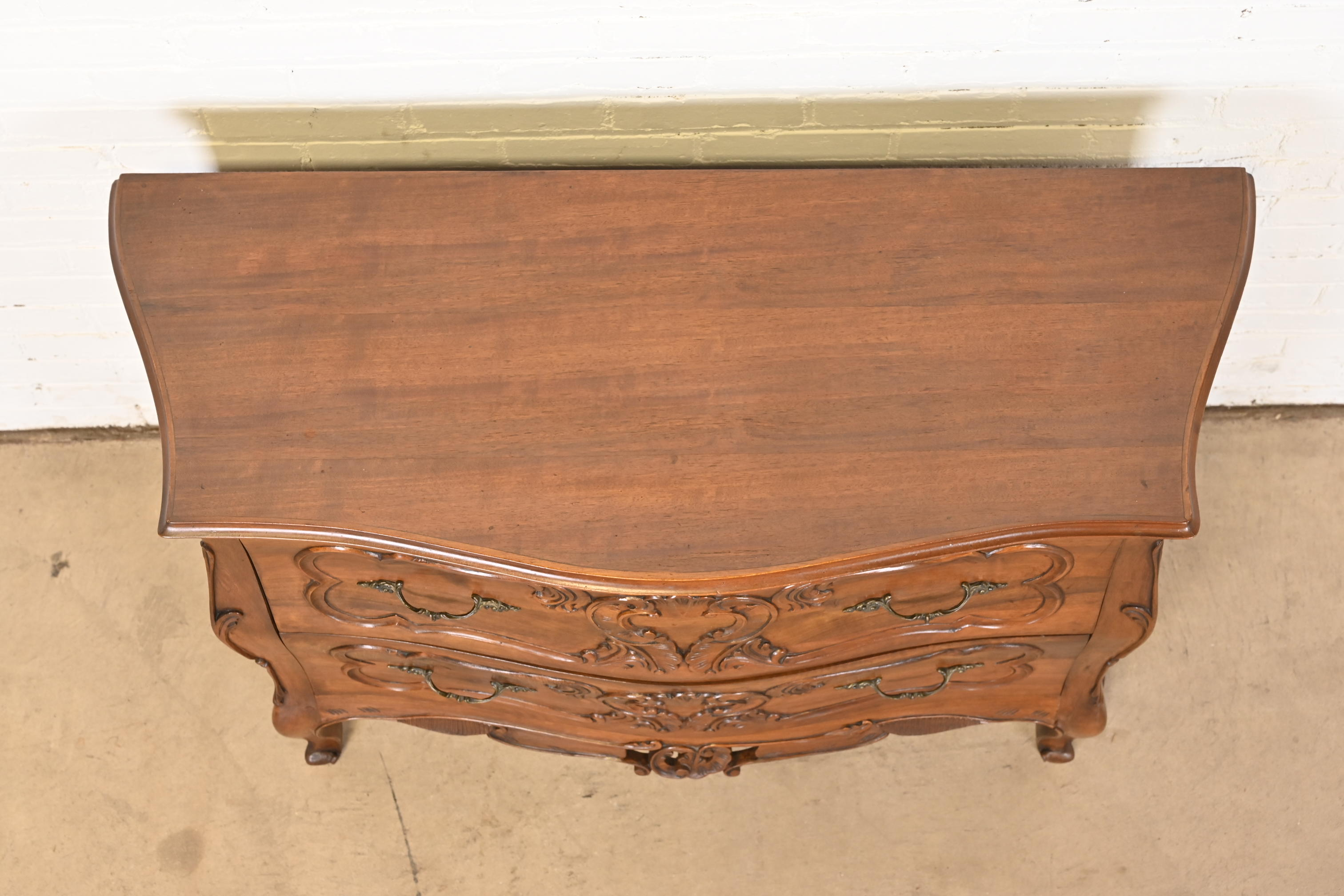 Italian Louis XV Carved Walnut Commode or Bombay Chest of Drawers - Image 10