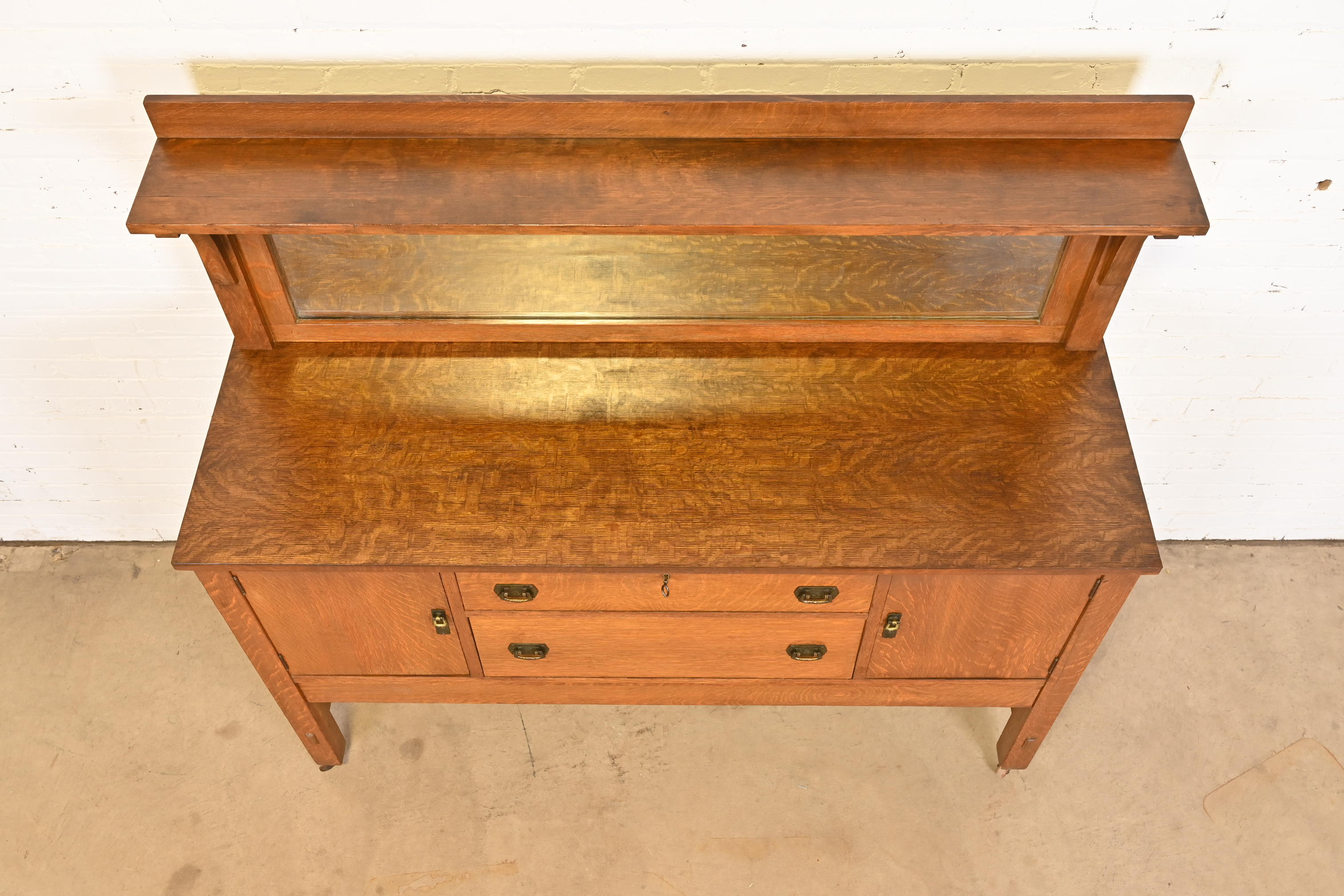 Lifetime Furniture Antique Mission Oak Arts & Crafts Sideboard or Bar Cabinet, Circa 1900 - Image 9