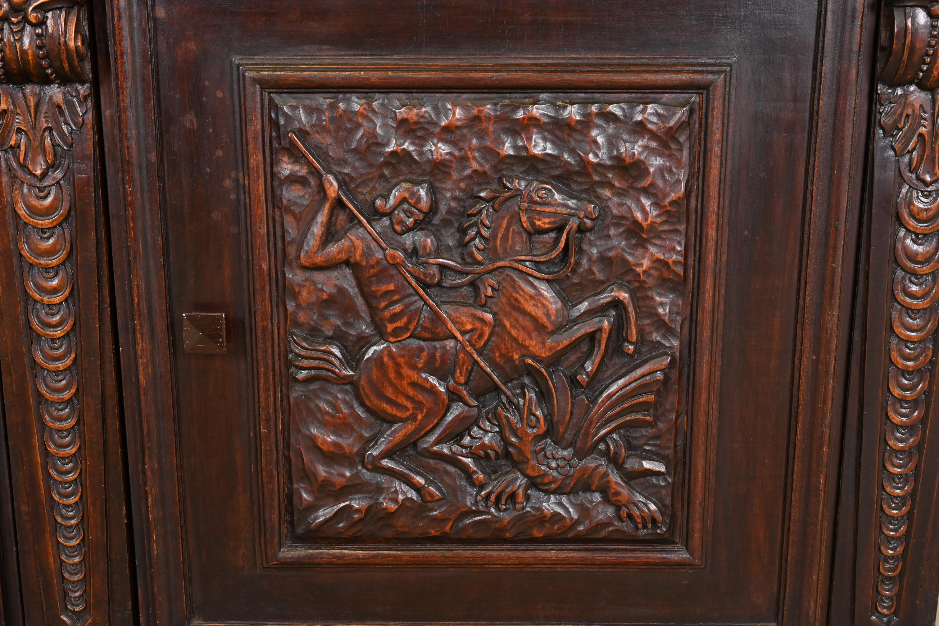 R. J. Horner Style Renaissance Revival Carved Walnut Sideboard or Bar Cabinet, Circa 1890s - Image 5