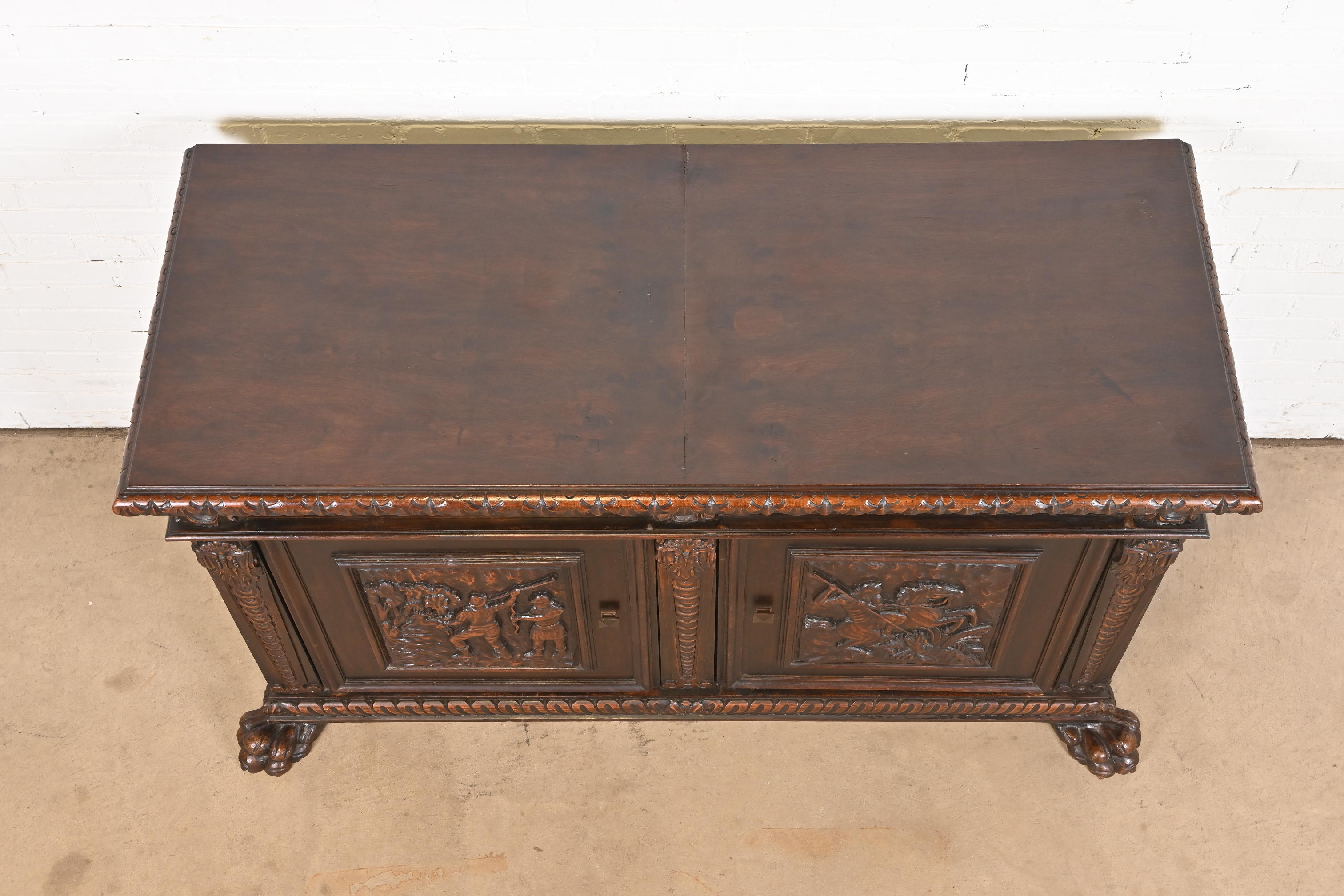 R. J. Horner Style Renaissance Revival Carved Walnut Sideboard or Bar Cabinet, Circa 1890s - Image 8