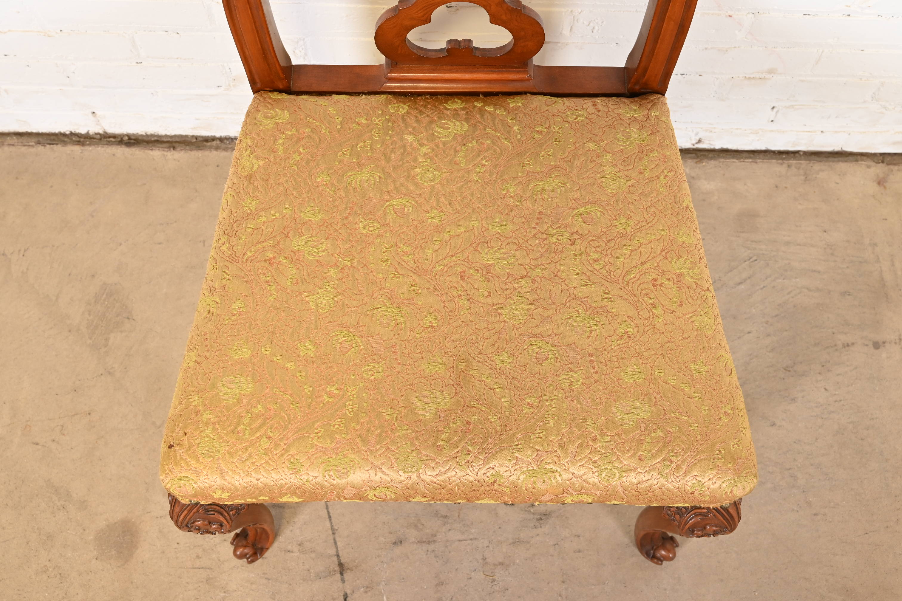 Romweber French Provincial Louis XV Carved Walnut Dining Chairs, Set of Six - Image 8