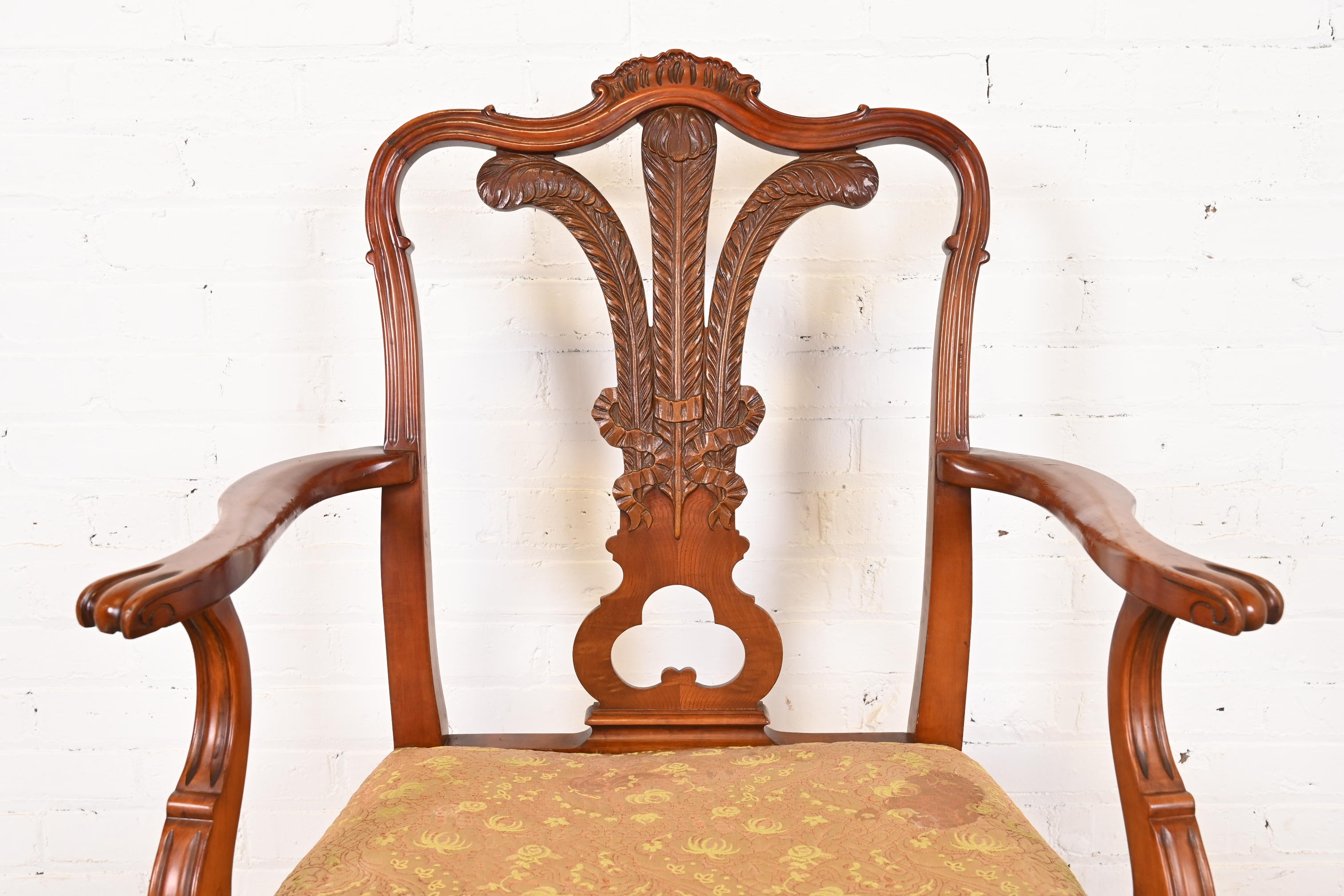 Romweber French Provincial Louis XV Carved Walnut Dining Chairs, Set of Six - Image 10