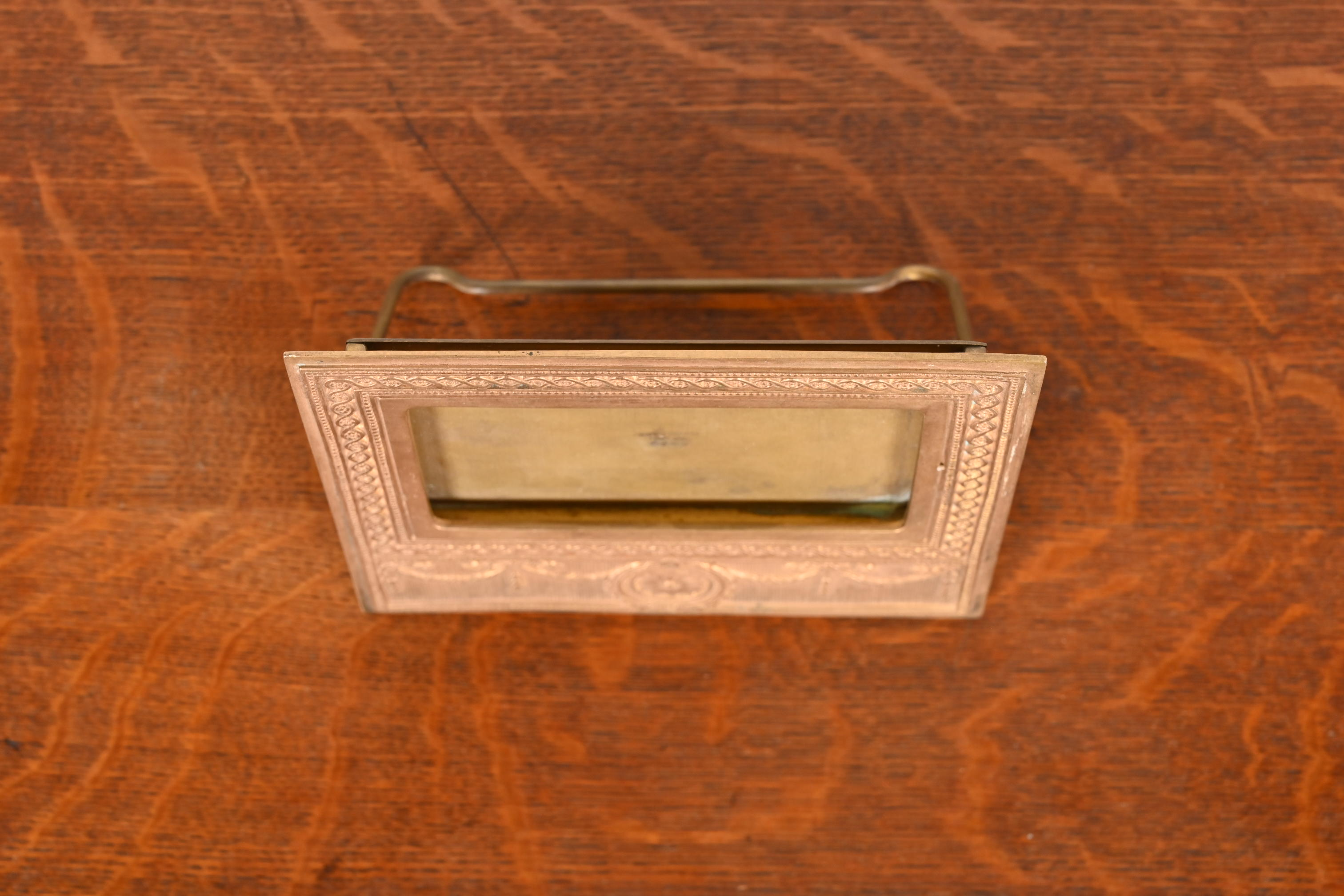 Tiffany Studios New York Adam Bronze Doré Desk Calendar Frame or Picture Frame - Image 8