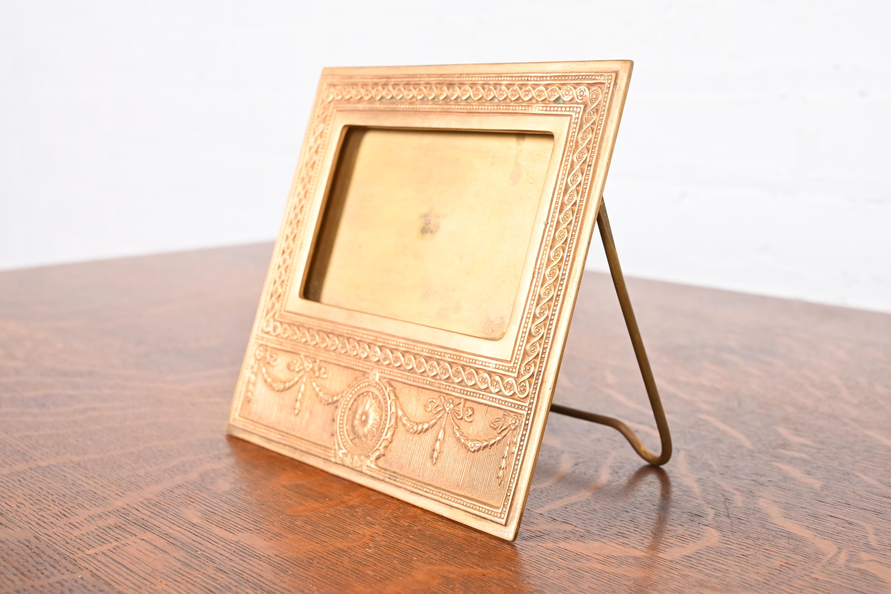 Tiffany Studios New York Adam Bronze Doré Desk Calendar Frame or Picture Frame - Image 3
