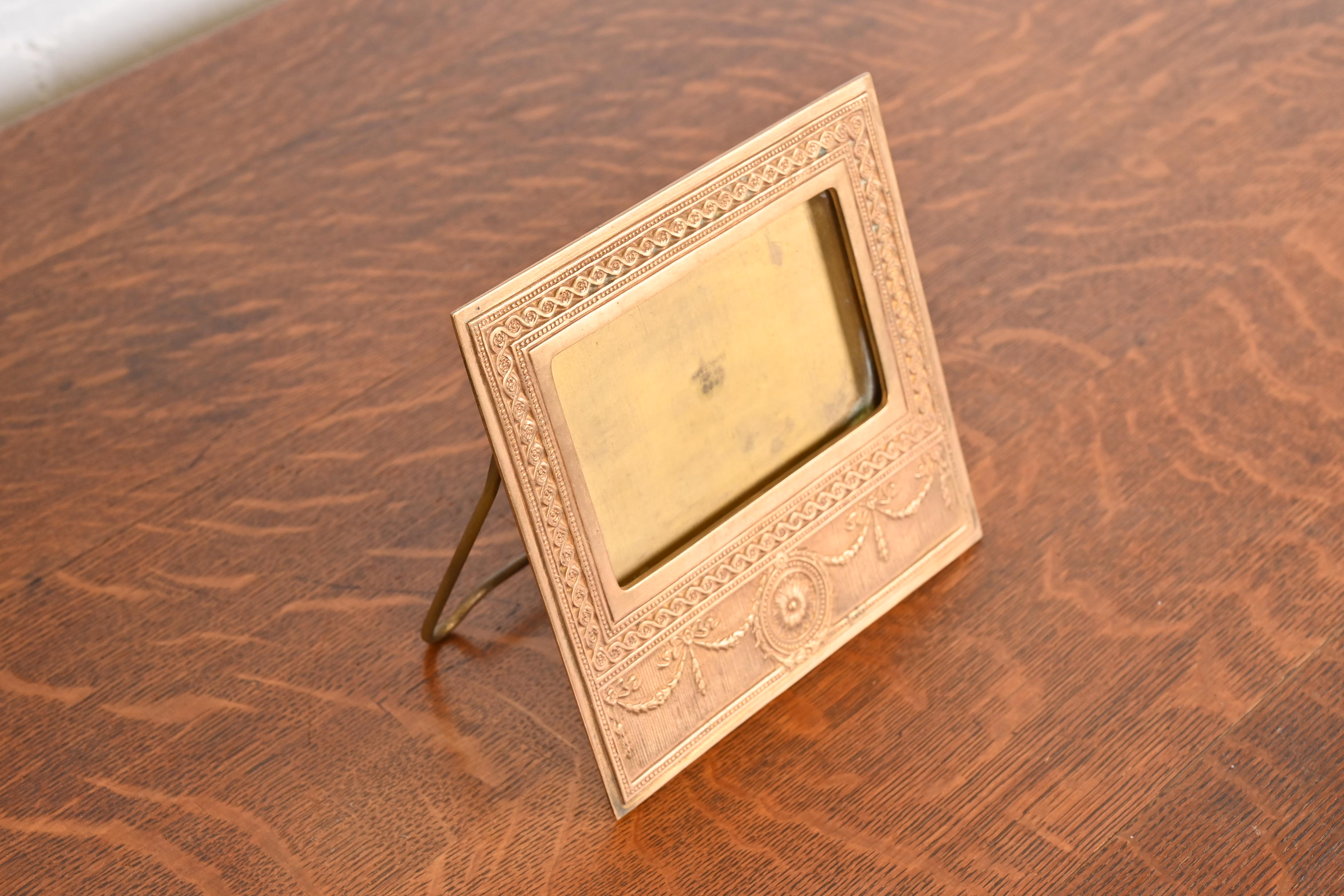 Tiffany Studios New York Adam Bronze Doré Desk Calendar Frame or Picture Frame - Image 4