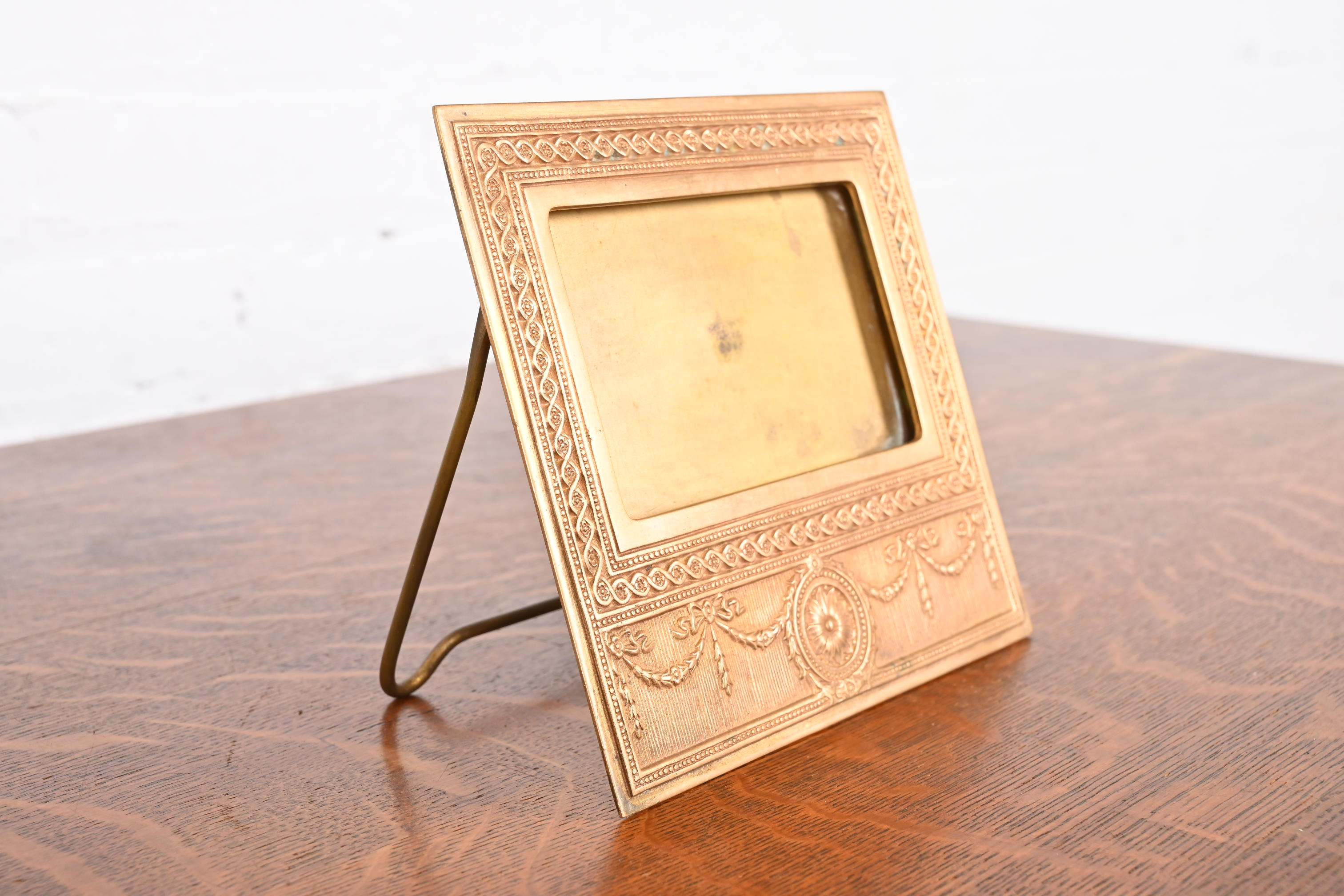 Tiffany Studios New York Adam Bronze Doré Desk Calendar Frame or Picture Frame - Image 5