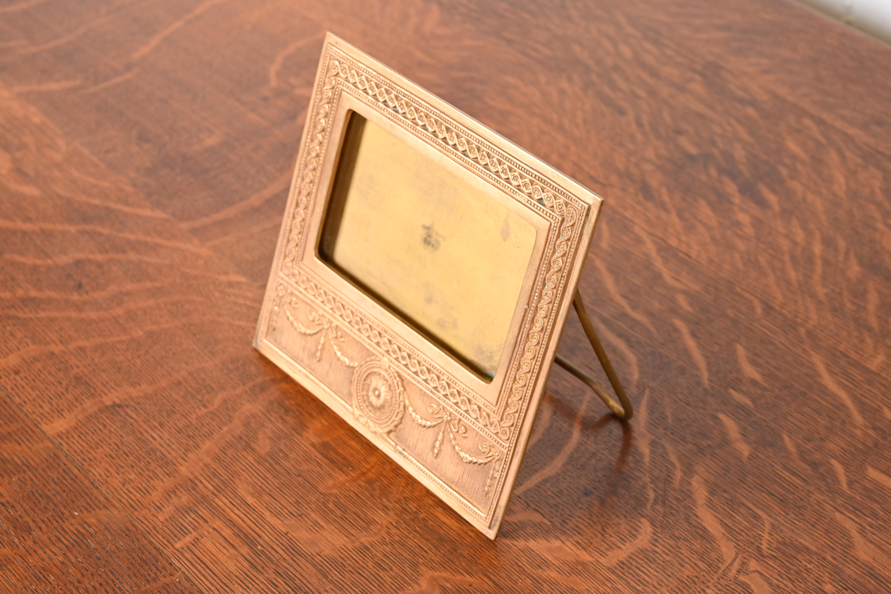Tiffany Studios New York Adam Bronze Doré Desk Calendar Frame or Picture Frame - Image 2