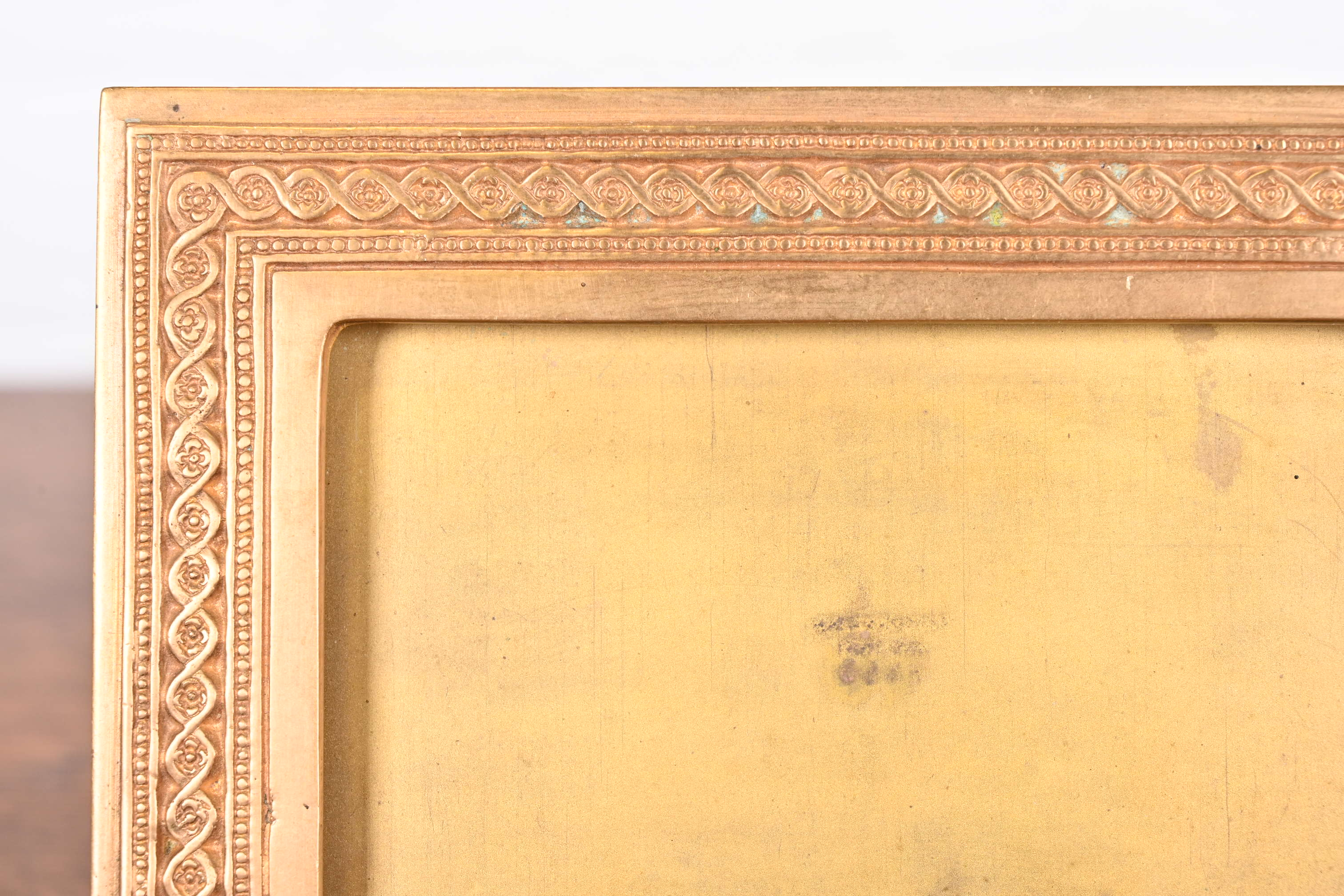 Tiffany Studios New York Adam Bronze Doré Desk Calendar Frame or Picture Frame - Image 6
