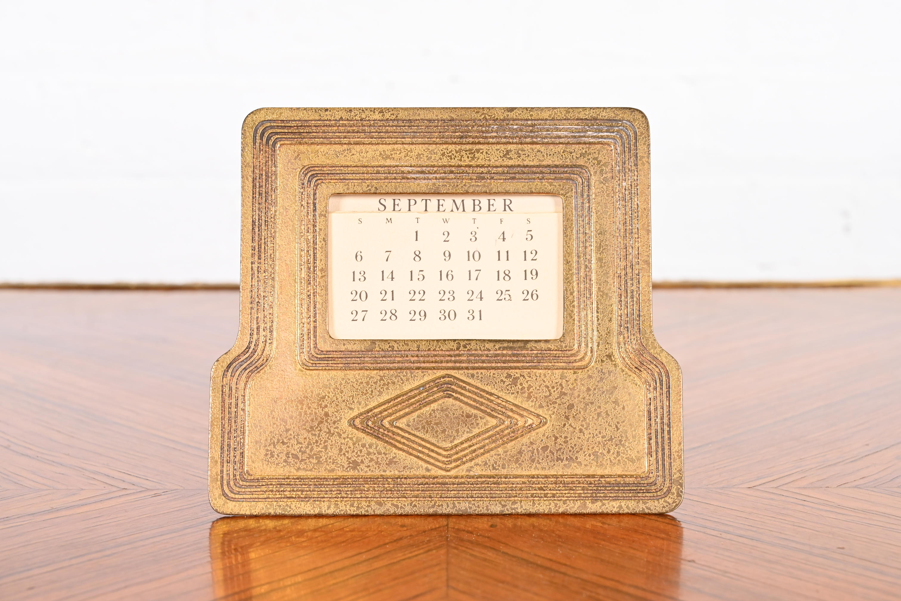 Tiffany Studios New York Graduate Bronze Doré Desk Calendar Frame or Picture Frame