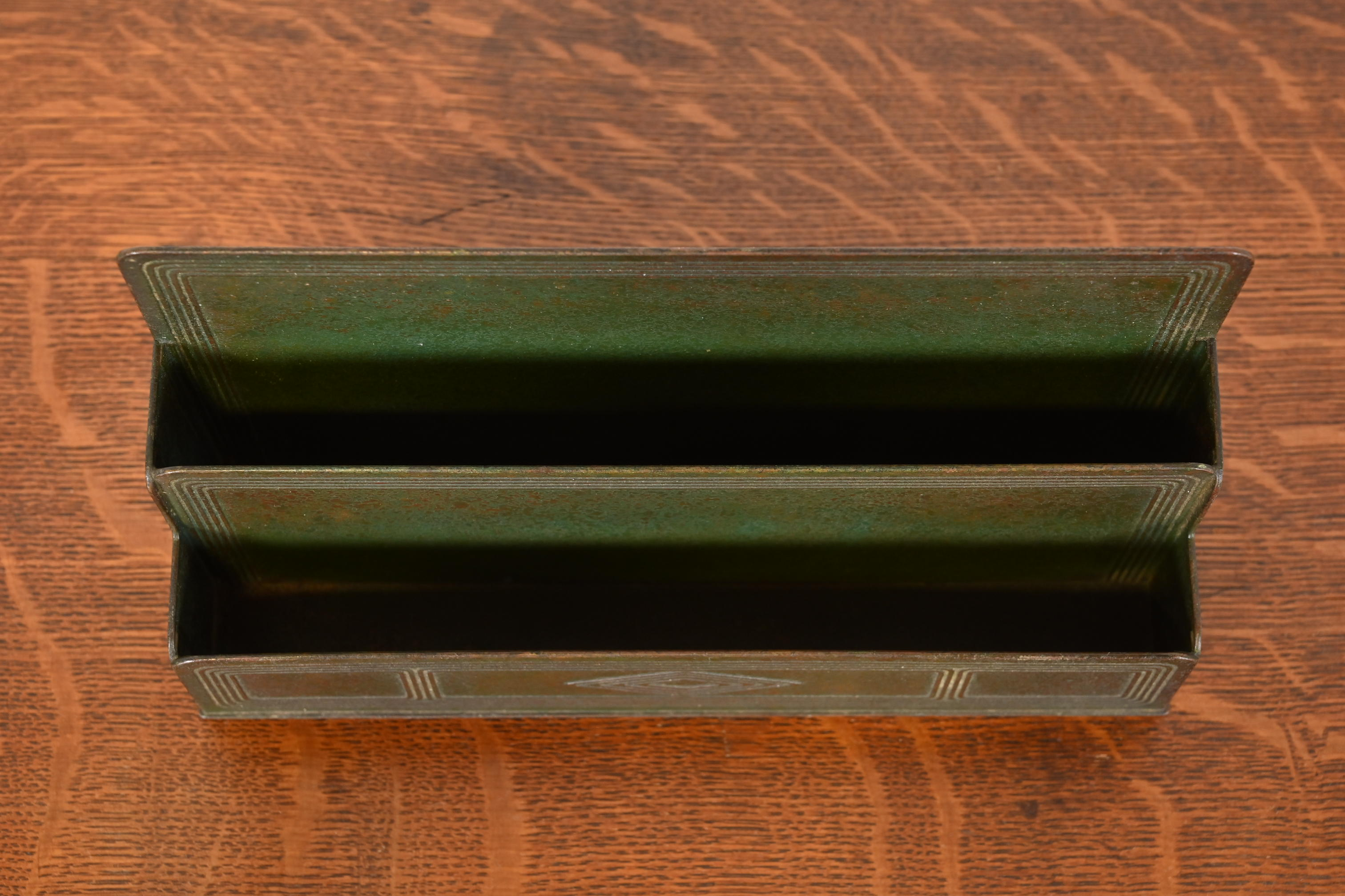 Tiffany Studios New York Graduate Bronze Letter Rack - Image 6