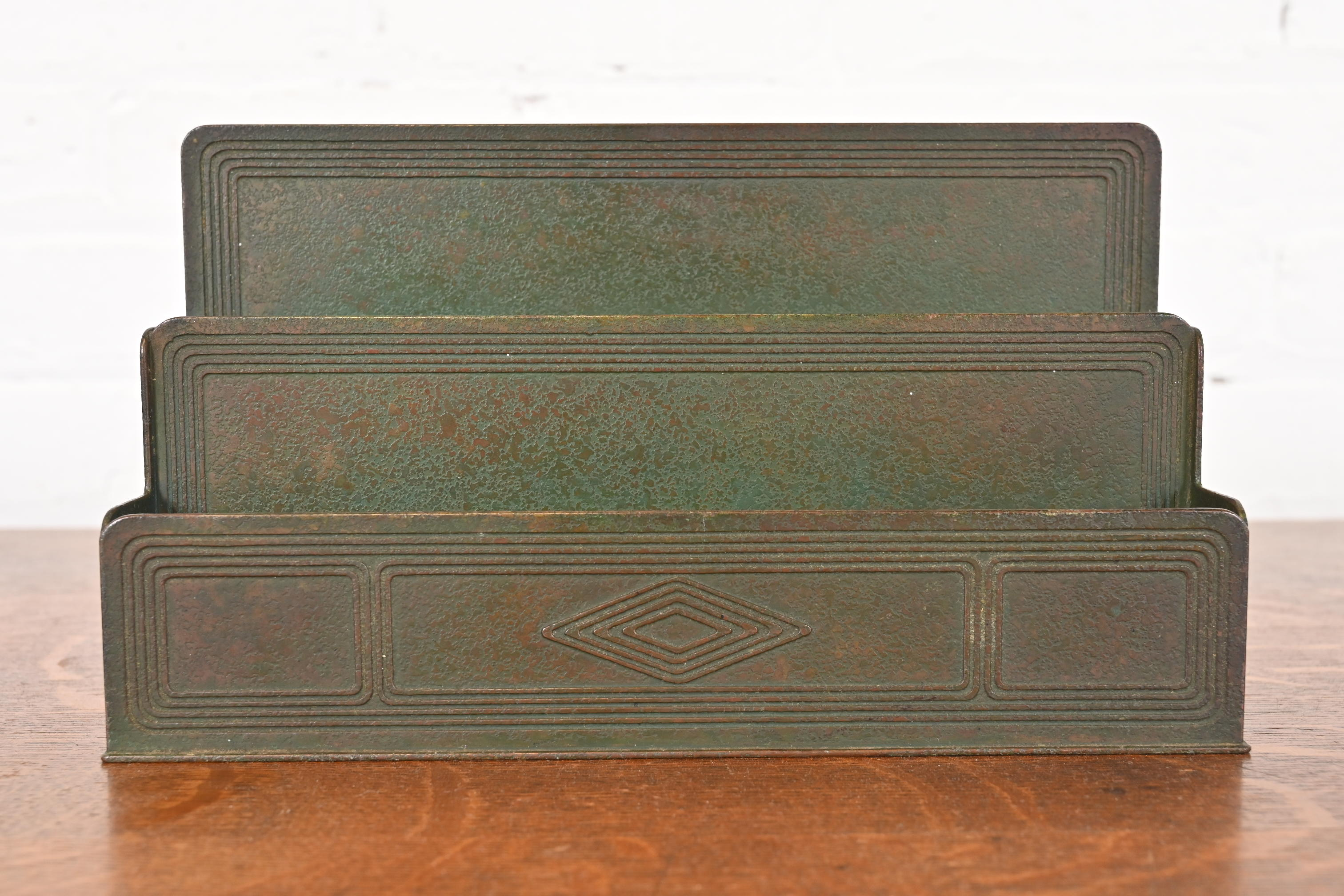 Tiffany Studios New York Graduate Bronze Letter Rack - Image 3