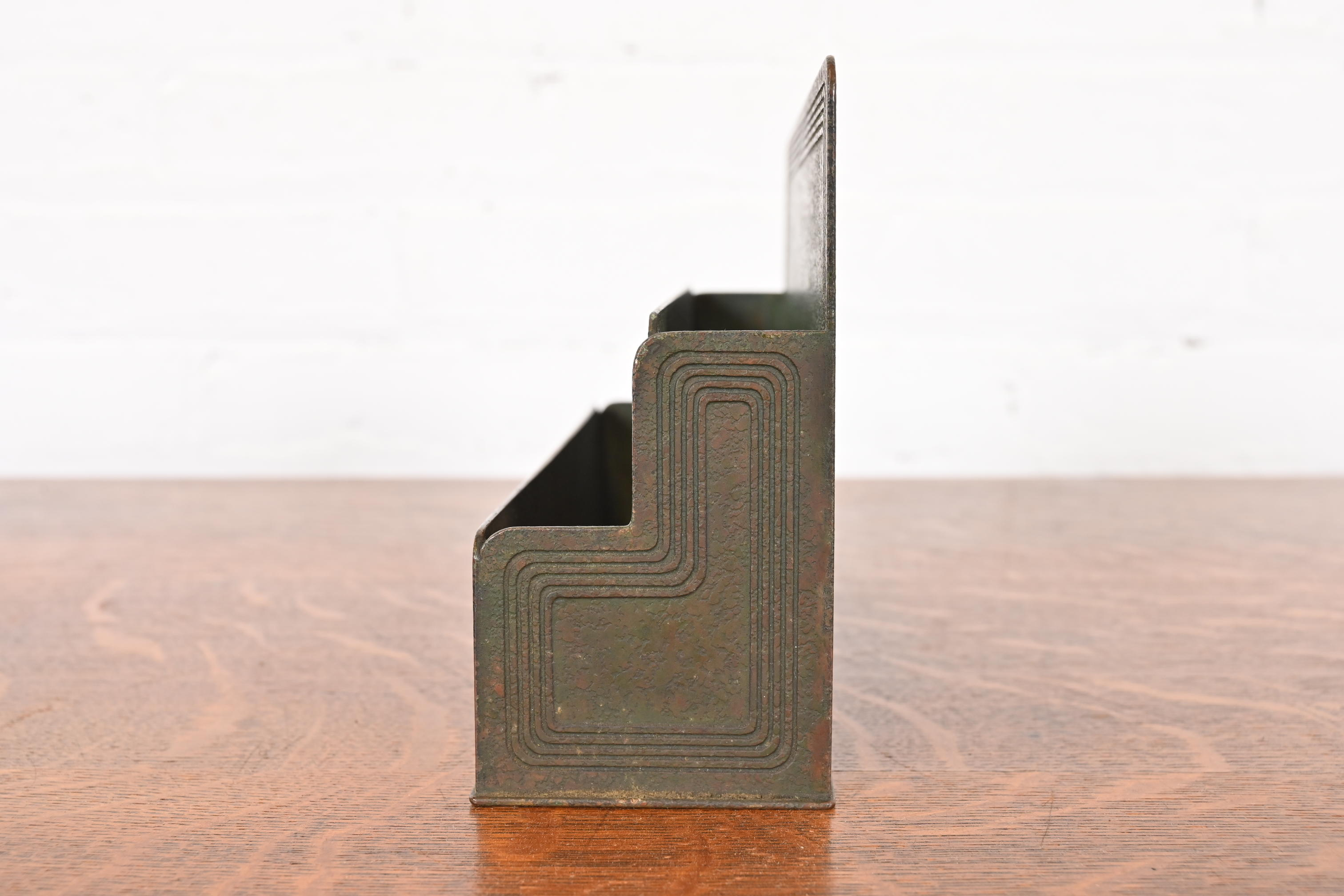 Tiffany Studios New York Graduate Bronze Letter Rack - Image 9