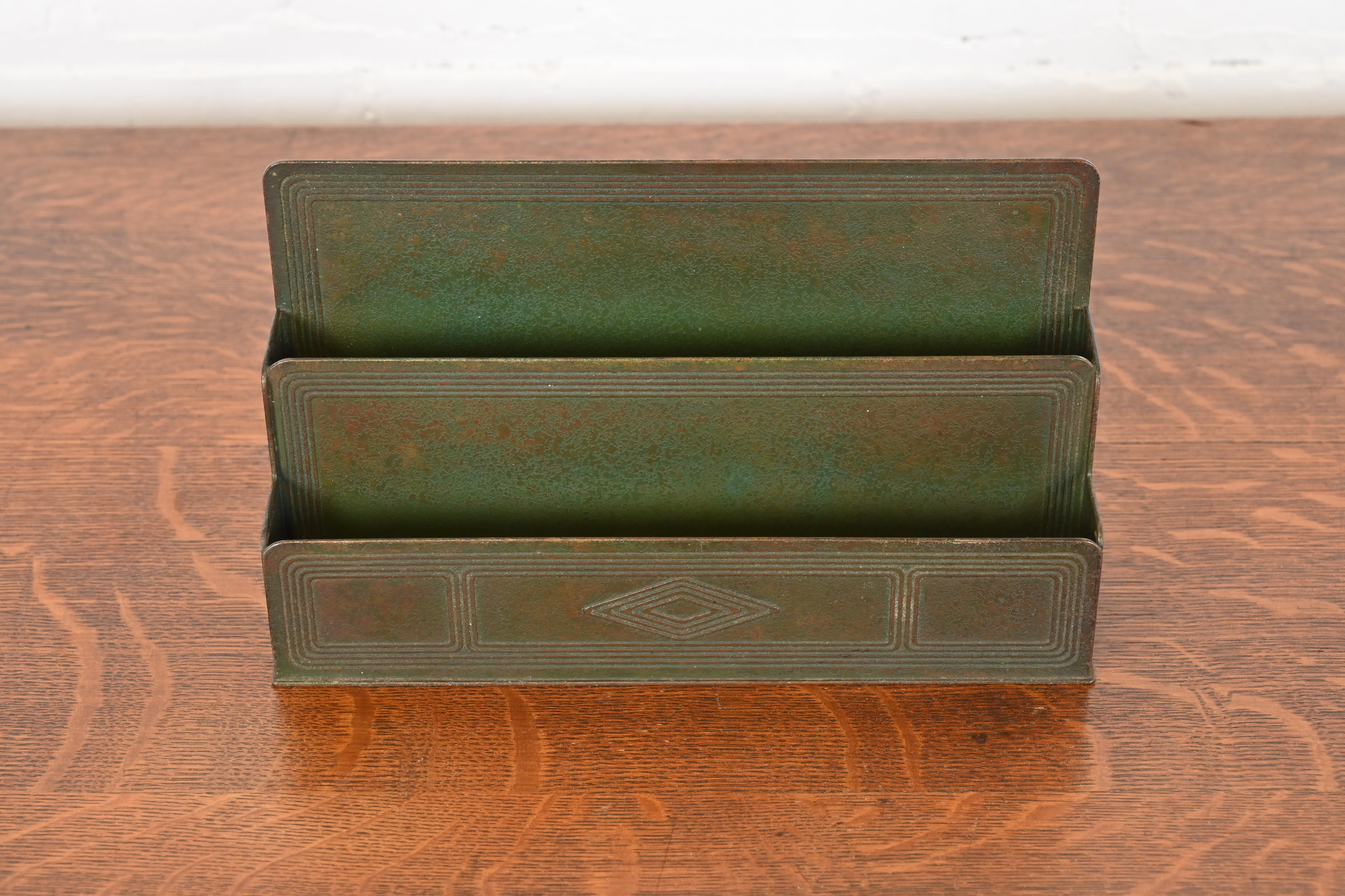 Tiffany Studios New York Graduate Bronze Letter Rack - Image 5