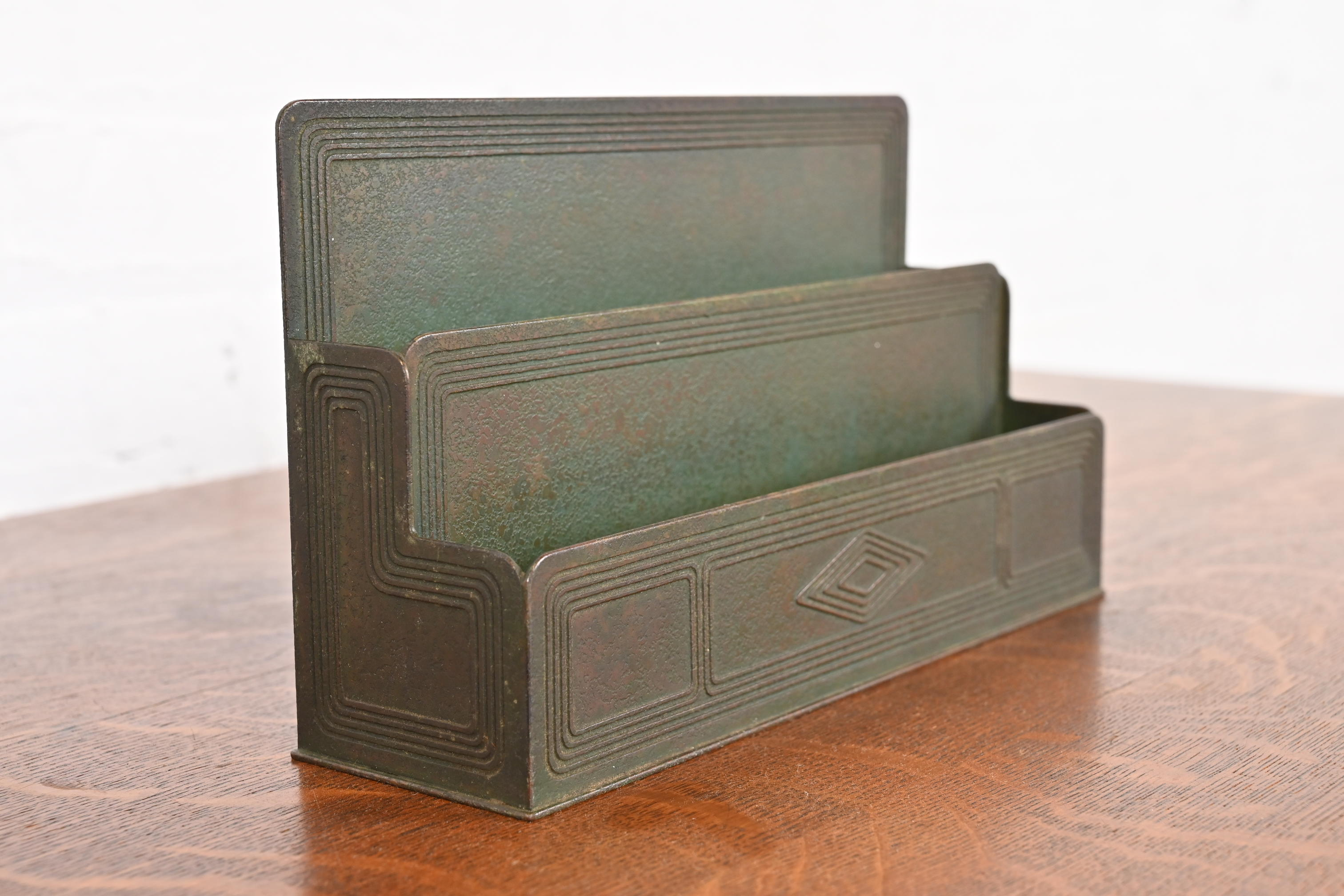 Tiffany Studios New York Graduate Bronze Letter Rack - Image 4
