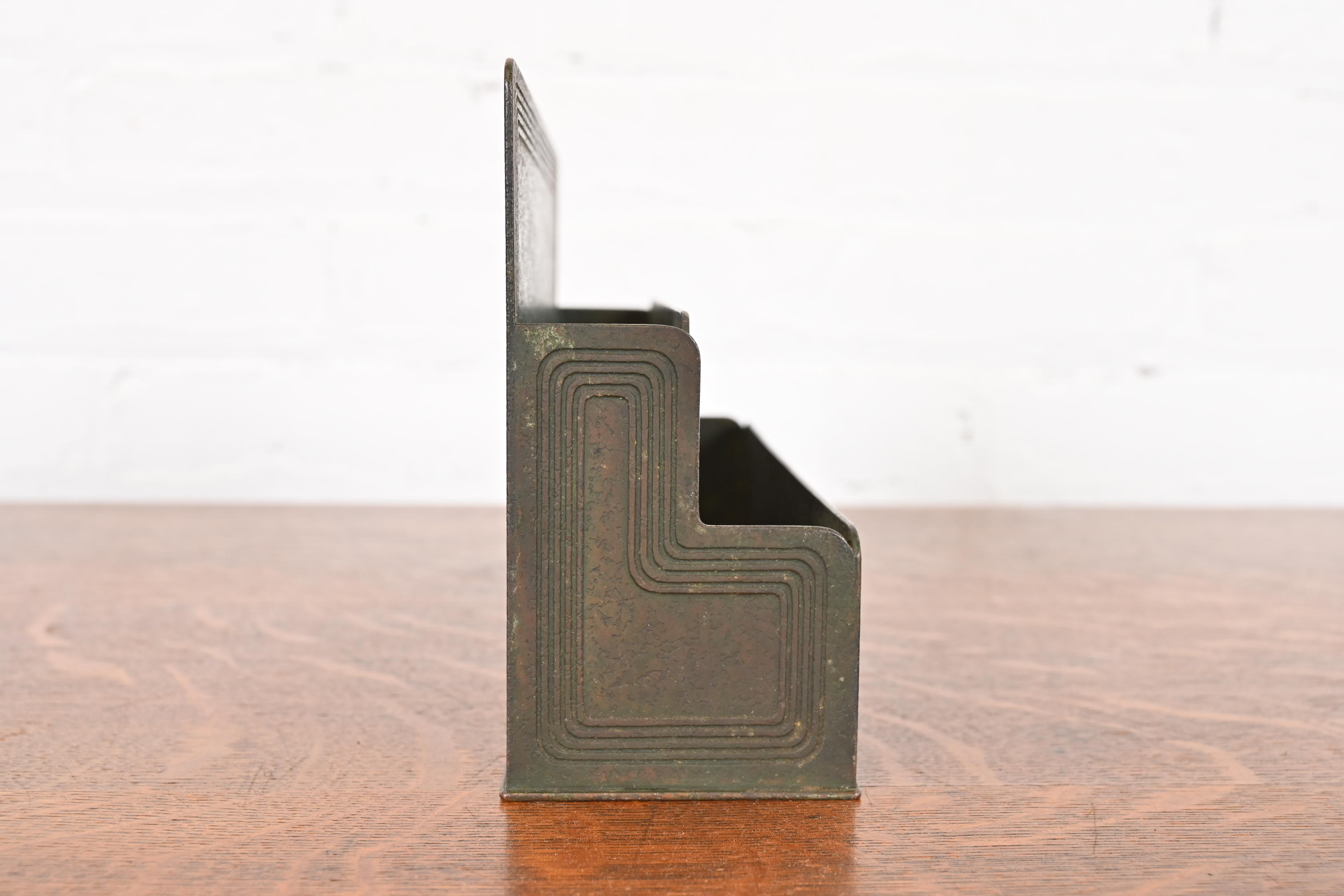 Tiffany Studios New York Graduate Bronze Letter Rack - Image 8