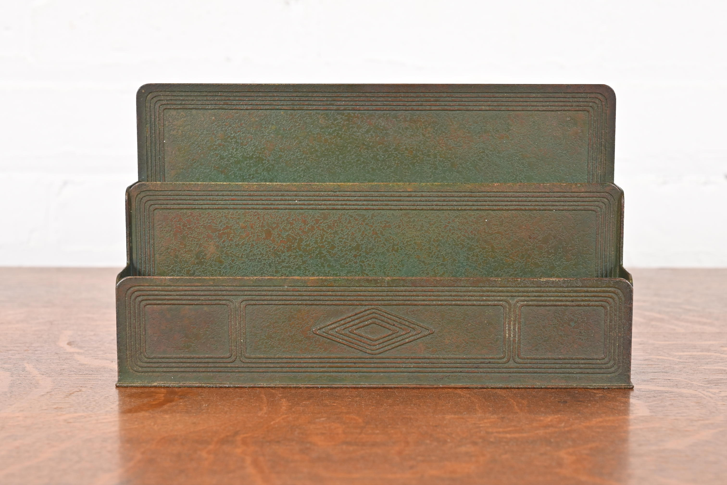 Tiffany Studios New York Graduate Bronze Letter Rack - Image 2