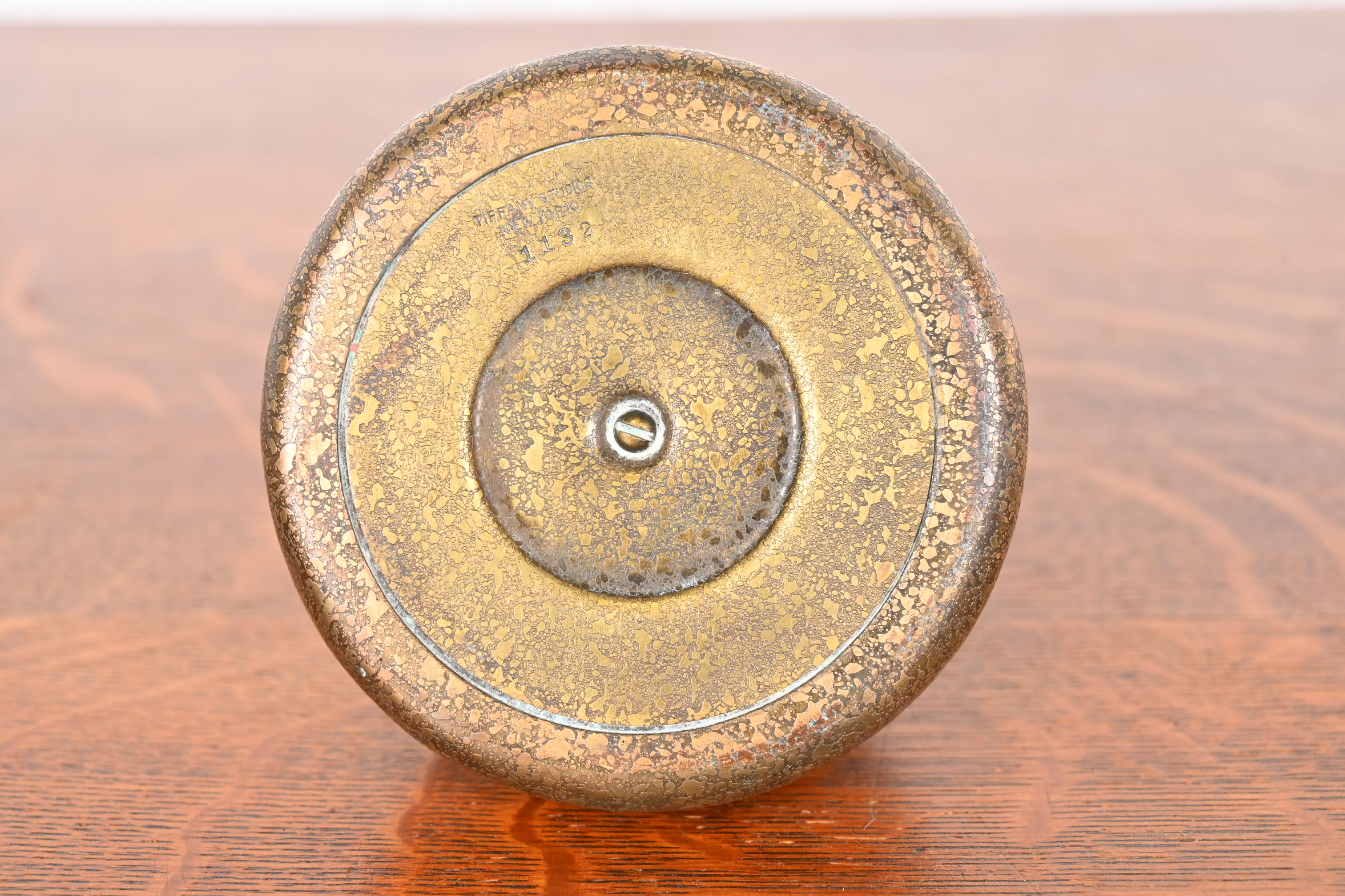 Tiffany Studios New York Greek Key Bronze Doré Inkwell - Image 10