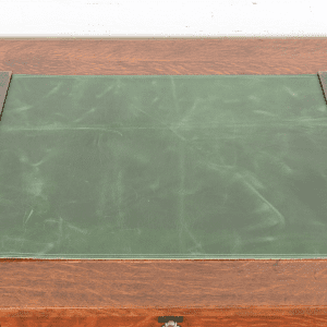 Tiffany Studios New York Zodiac Bronze Blotter Ends With Green Leather Desk Pad