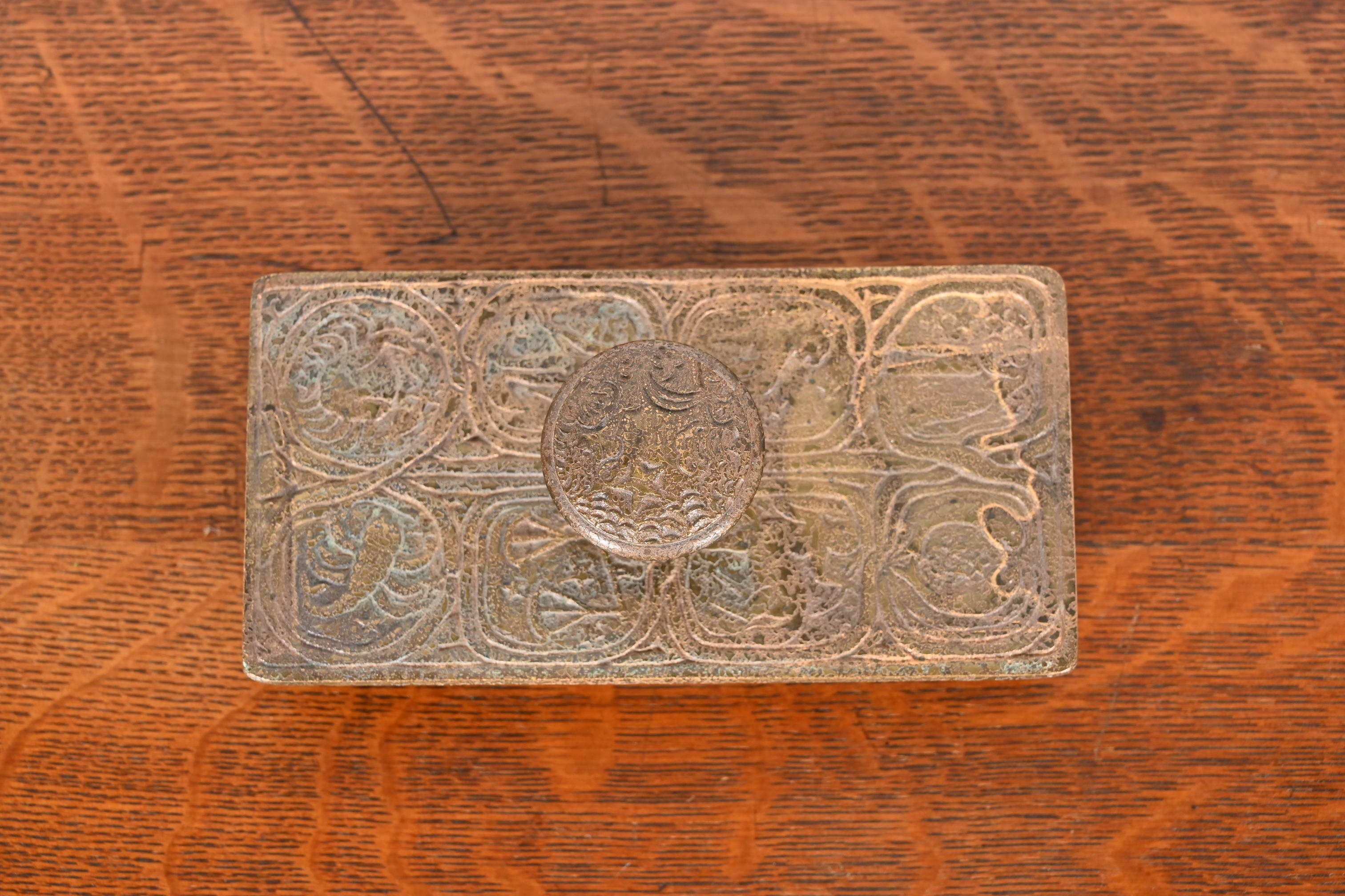 Tiffany Studios New York Zodiac Bronze Doré Rocker Blotter - Image 7