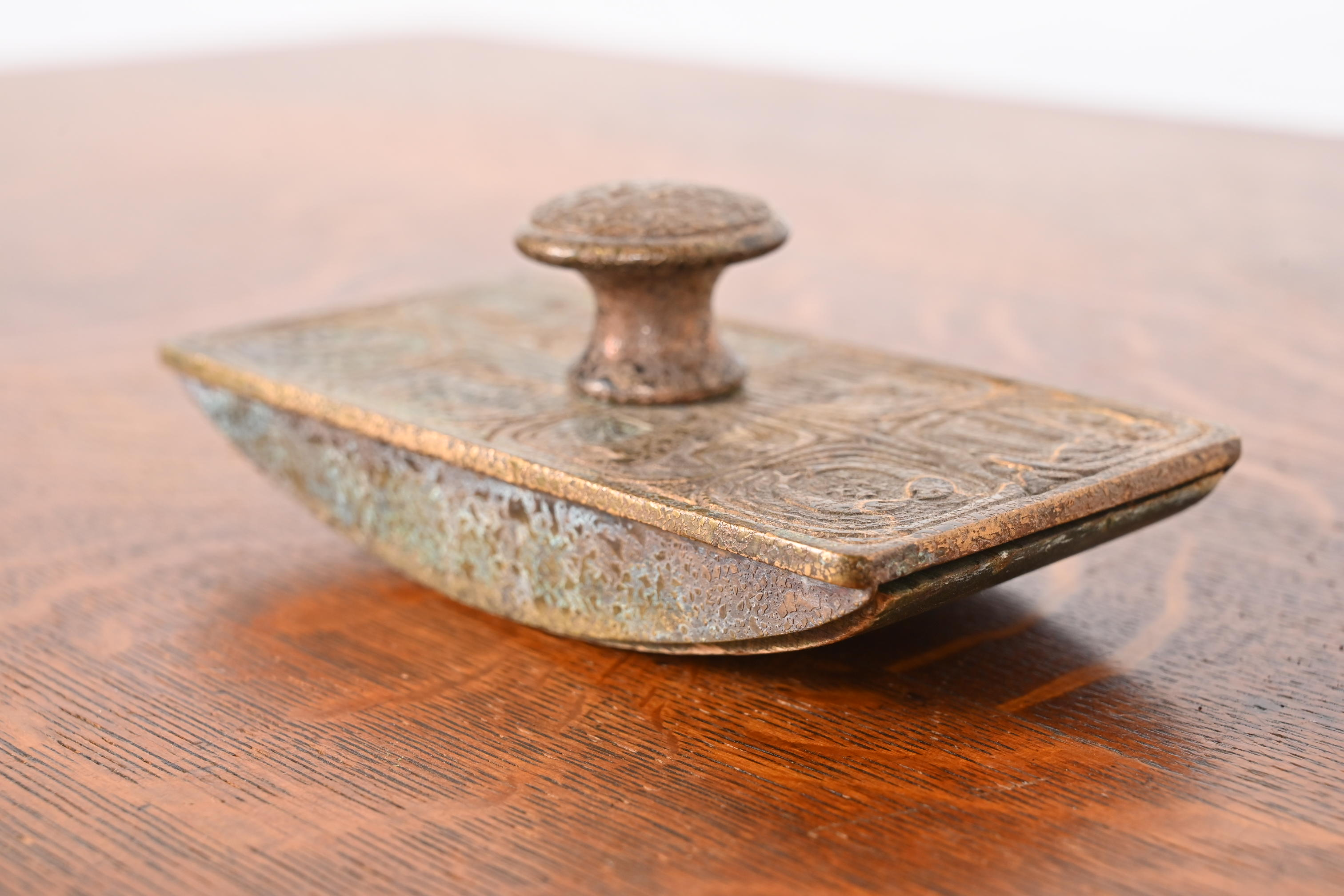 Tiffany Studios New York Zodiac Bronze Doré Rocker Blotter - Image 2