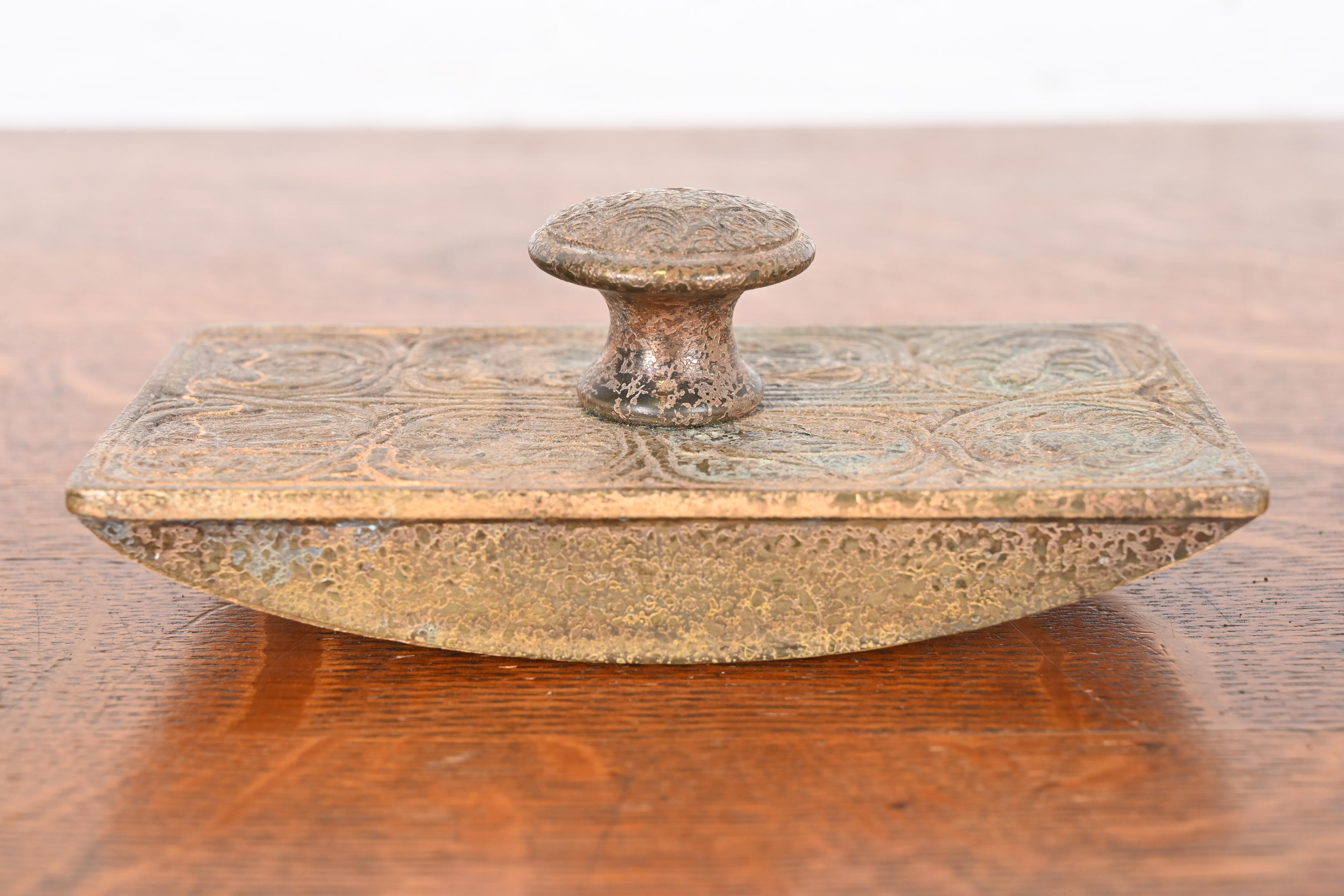 Tiffany Studios New York Zodiac Bronze Doré Rocker Blotter - Image 9