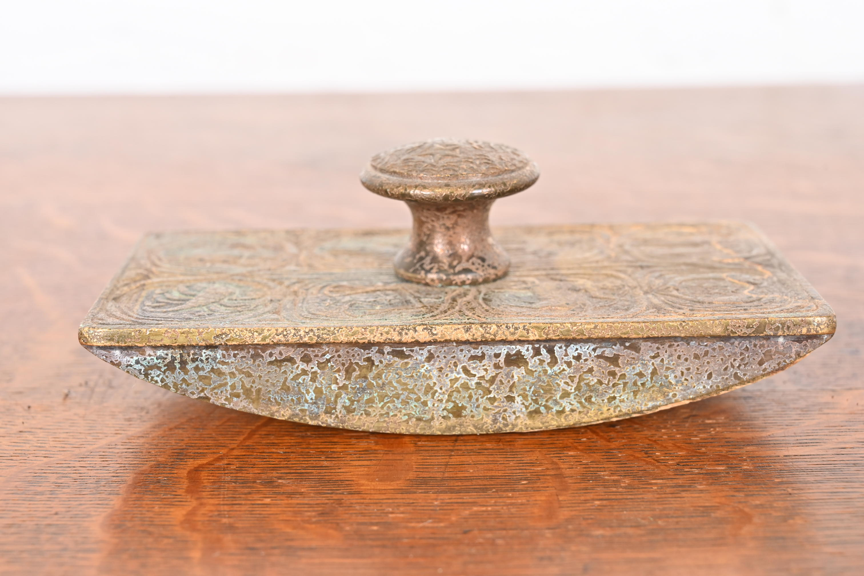 Tiffany Studios New York Zodiac Bronze Doré Rocker Blotter - Image 4