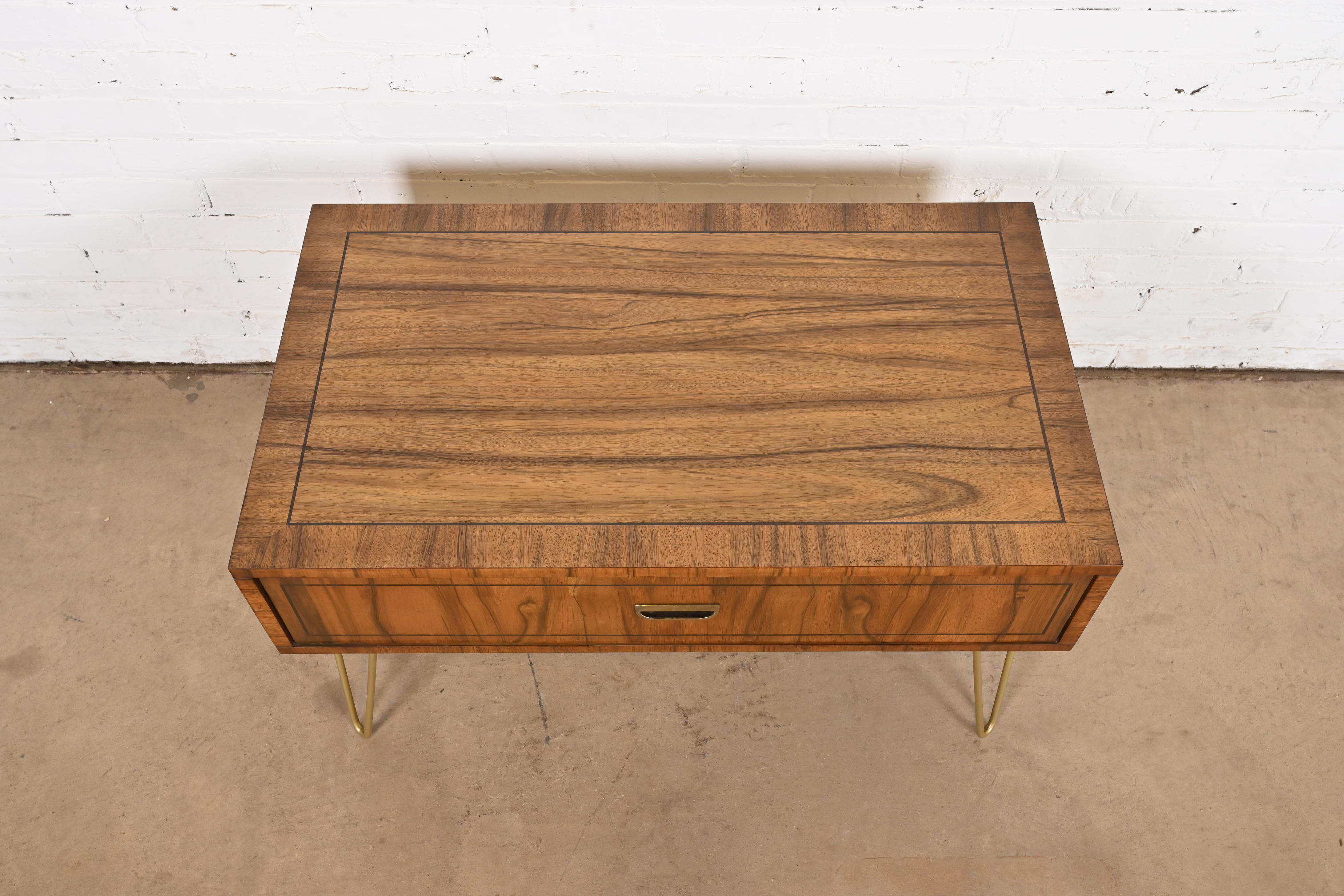 Baker Furniture Mid-Century Modern Campaign Rosewood Coffee Table on Hairpin Legs, Circa 1960s - Image 8