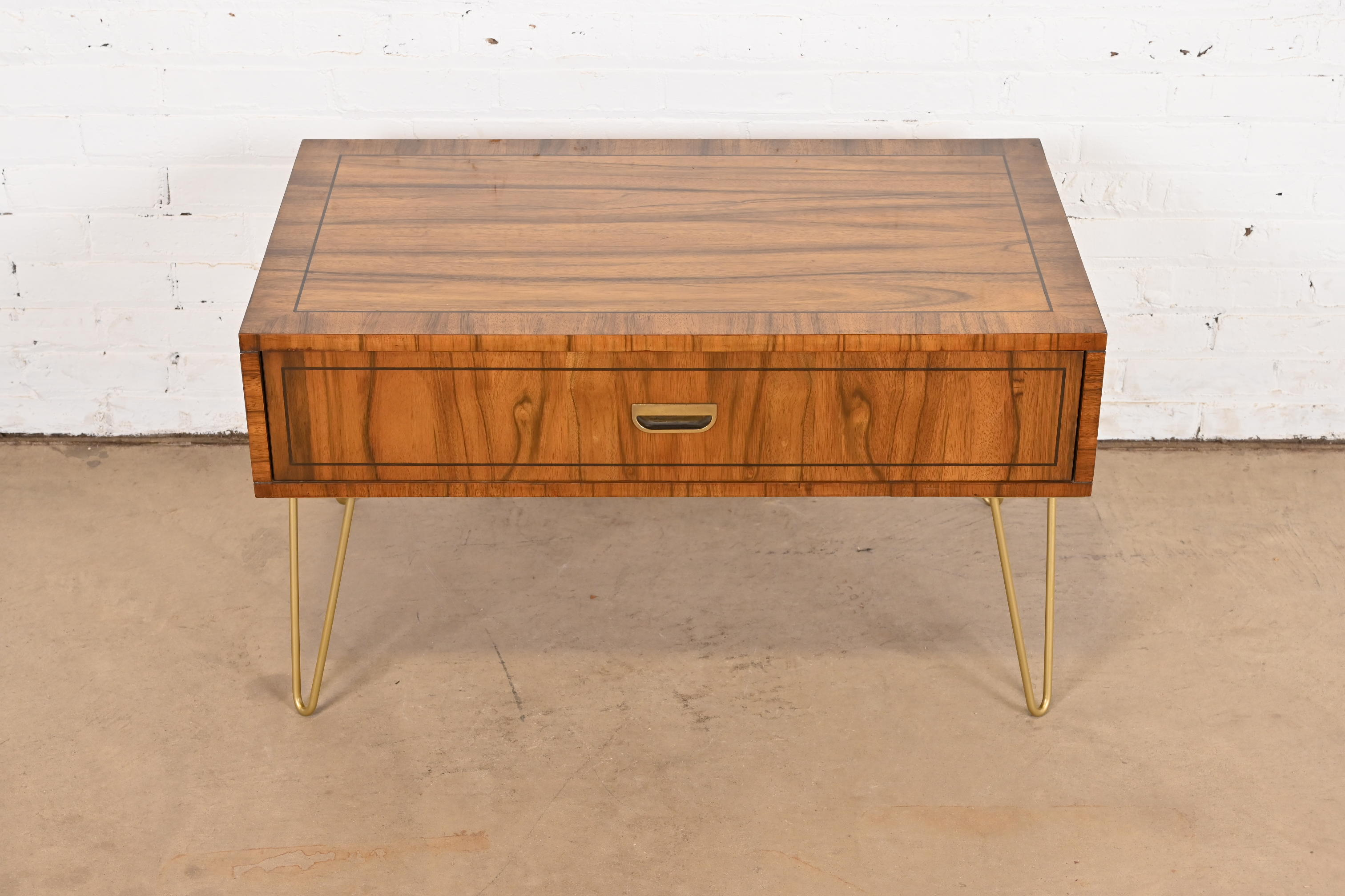 Baker Furniture Mid-Century Modern Campaign Rosewood Coffee Table on Hairpin Legs, Circa 1960s - Image 5