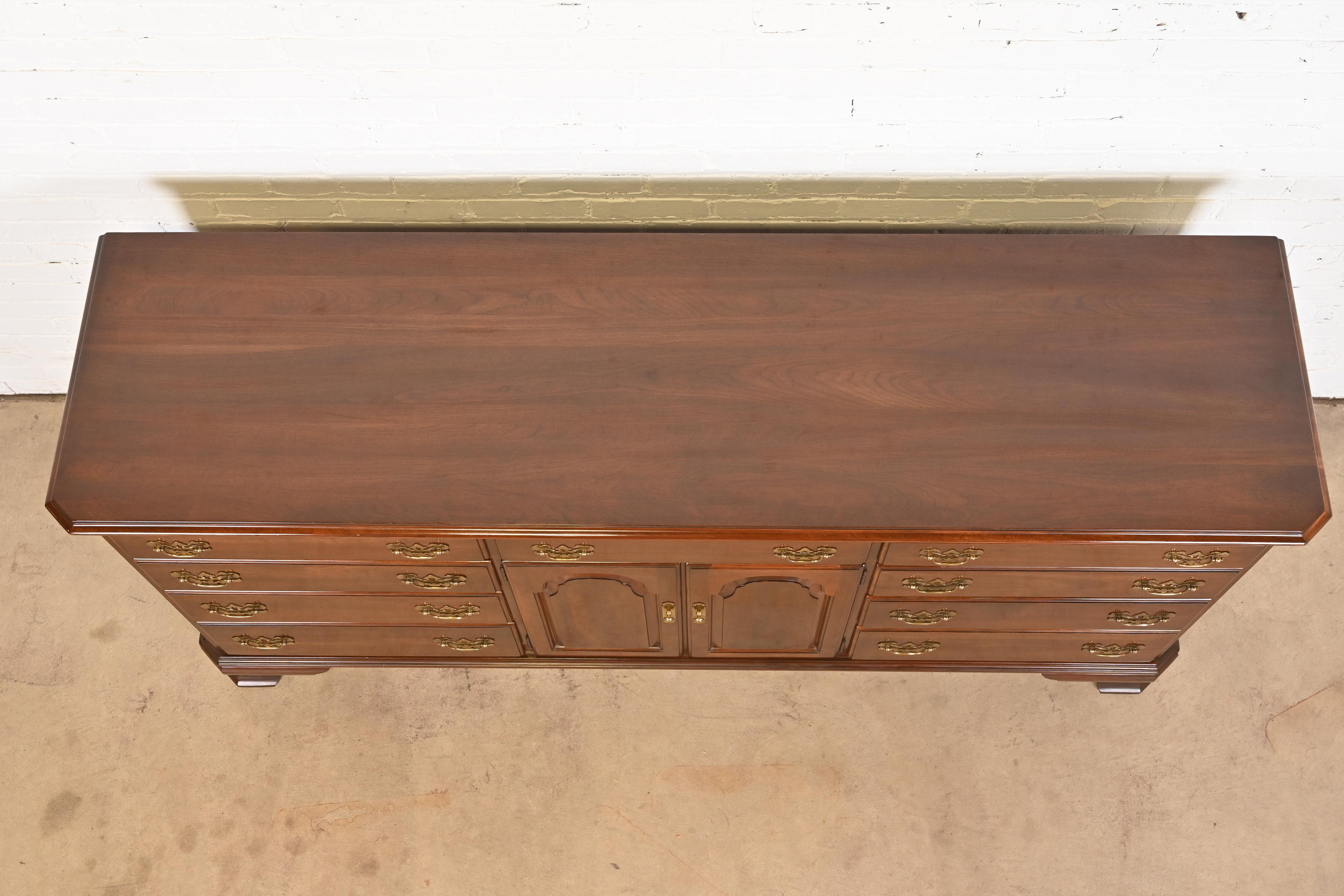 Ethan Allen Georgian Solid Cherry Wood Dresser or Credenza - Image 9