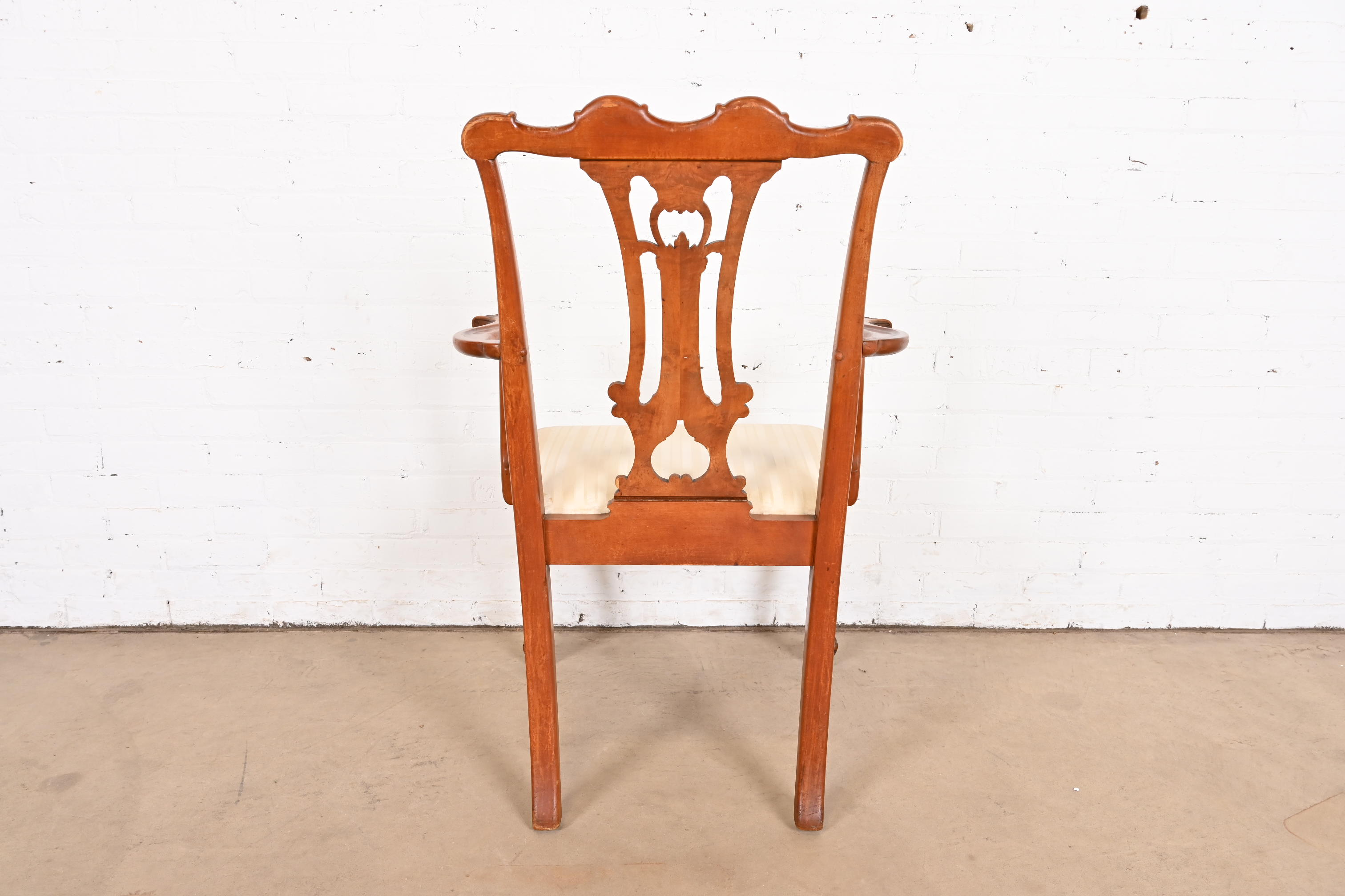 Romweber French Provincial Louis XV Burl Wood Armchairs, Pair - Image 8