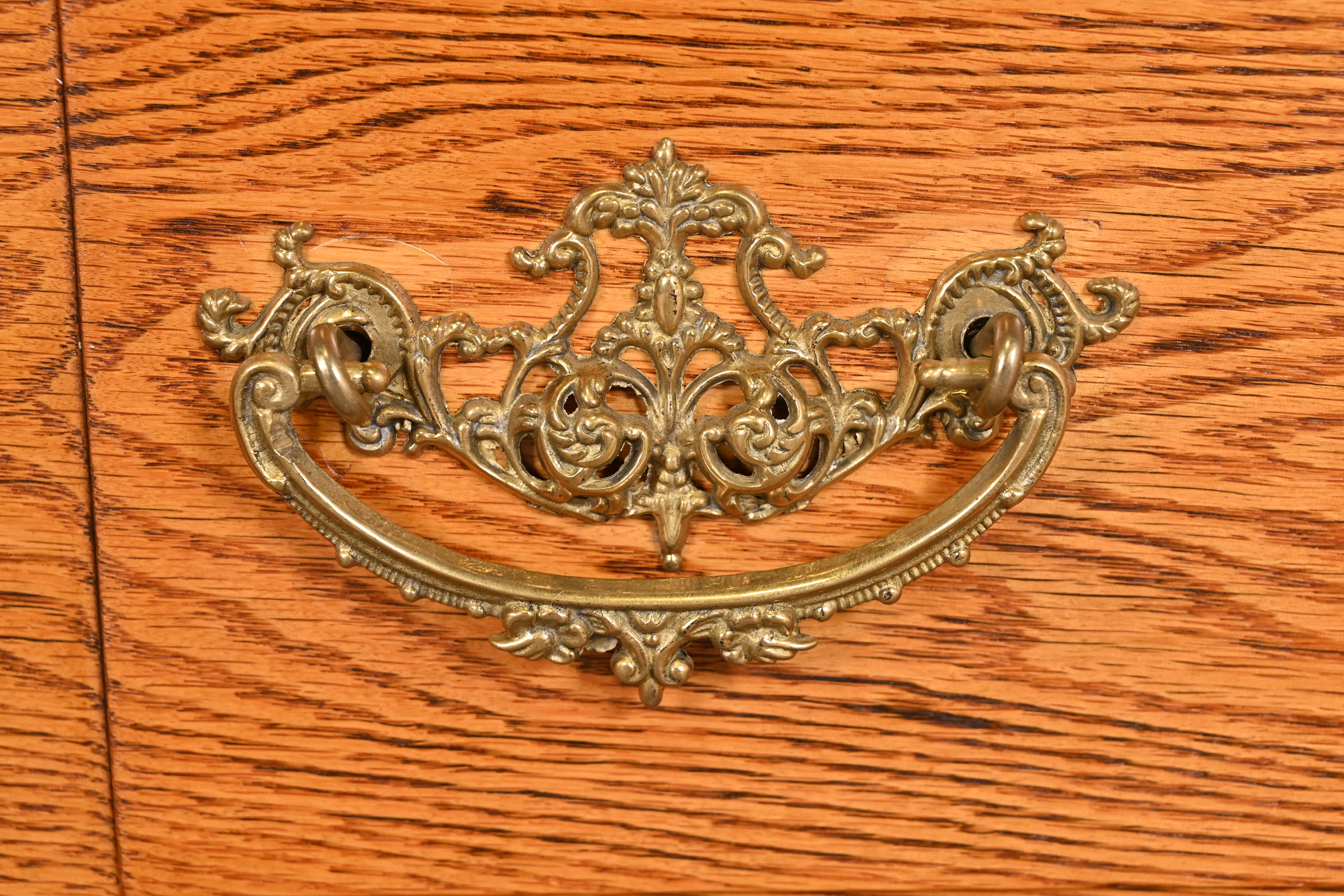 Antique Victorian Carved Oak Glass Front Bookcase, Circa 1900 - Image 7