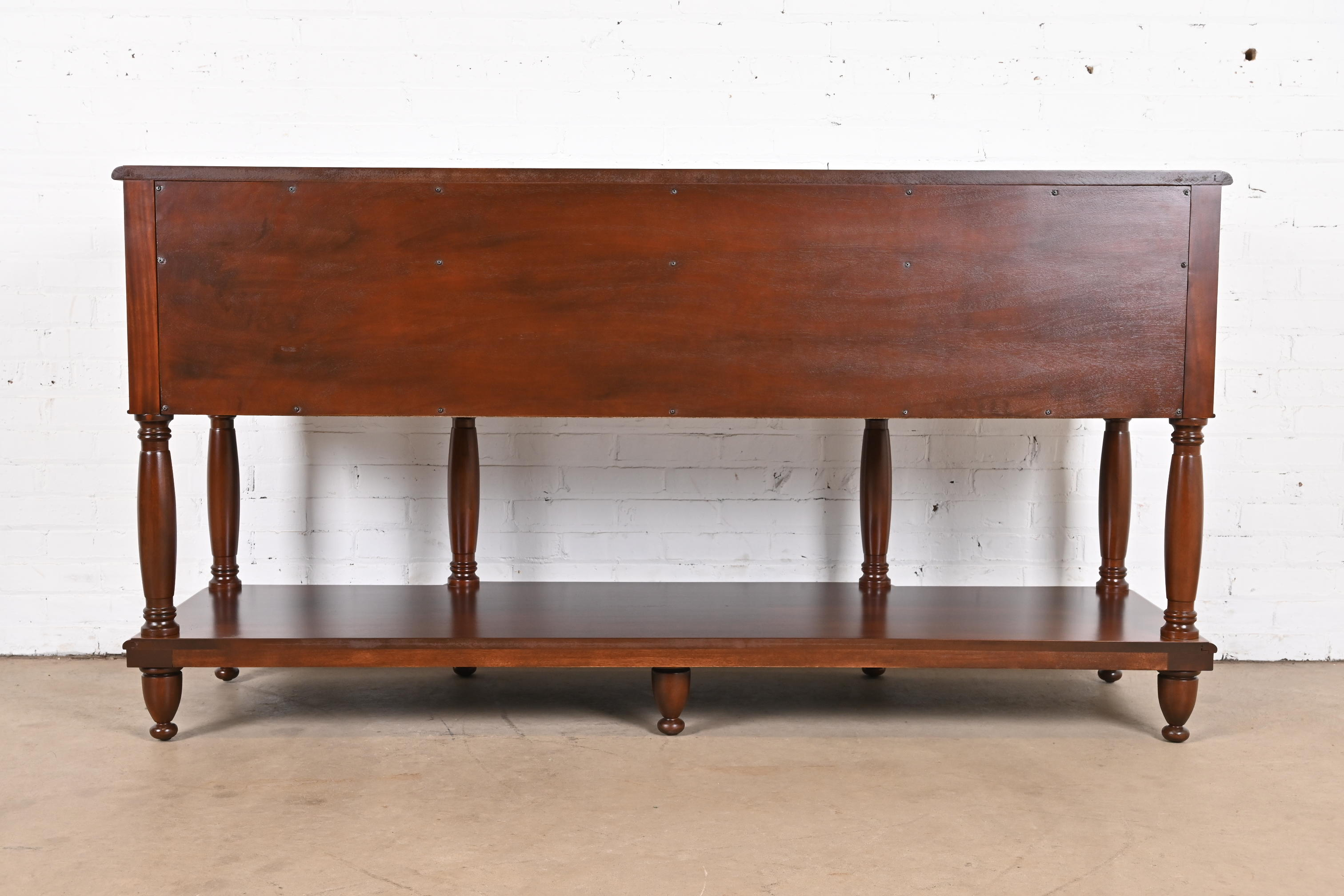 Baker Furniture Italian Provincial Mahogany and Burl Wood Sideboard, Newly Refinished - Image 11