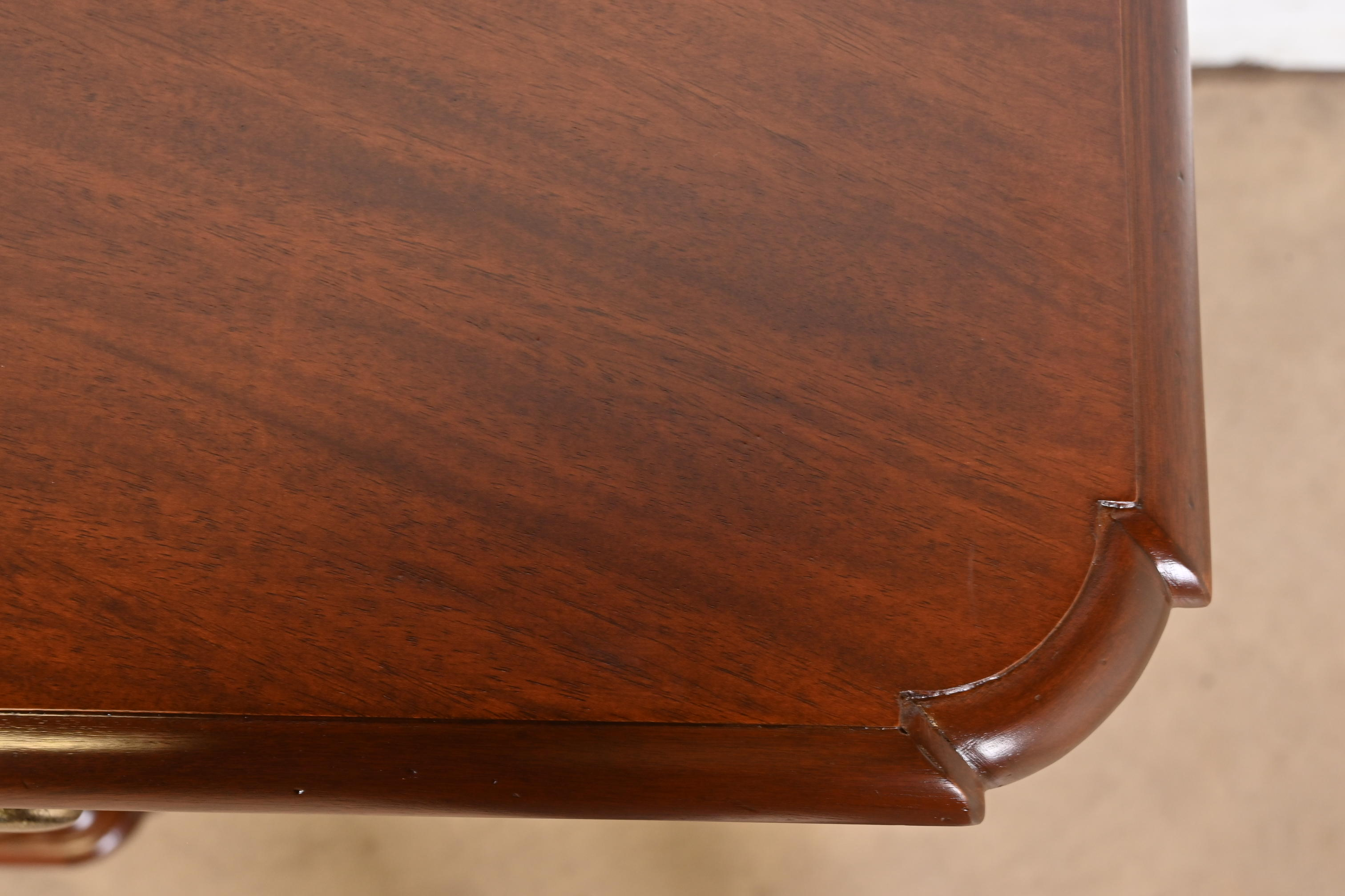 Baker Furniture Italian Provincial Mahogany and Burl Wood Sideboard, Newly Refinished - Image 9